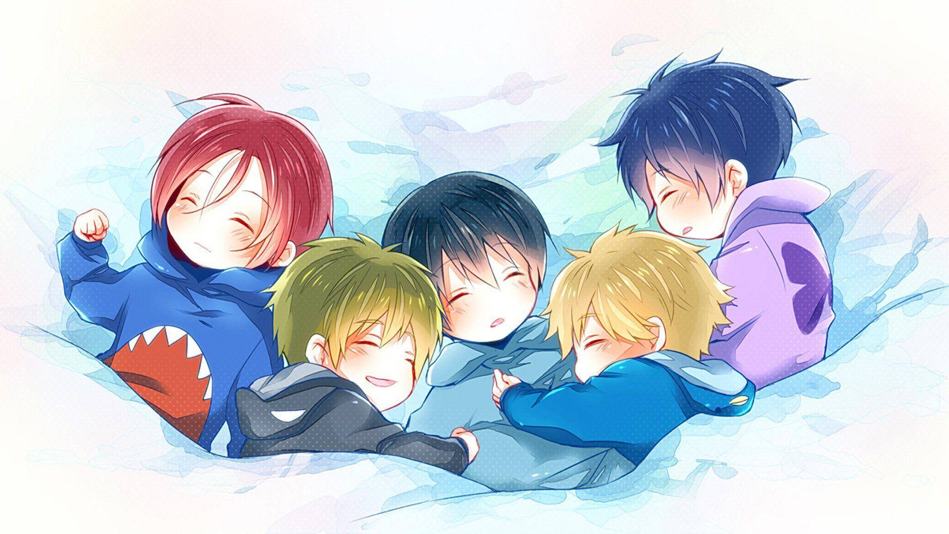 Søde animebørn der sover Wallpapers