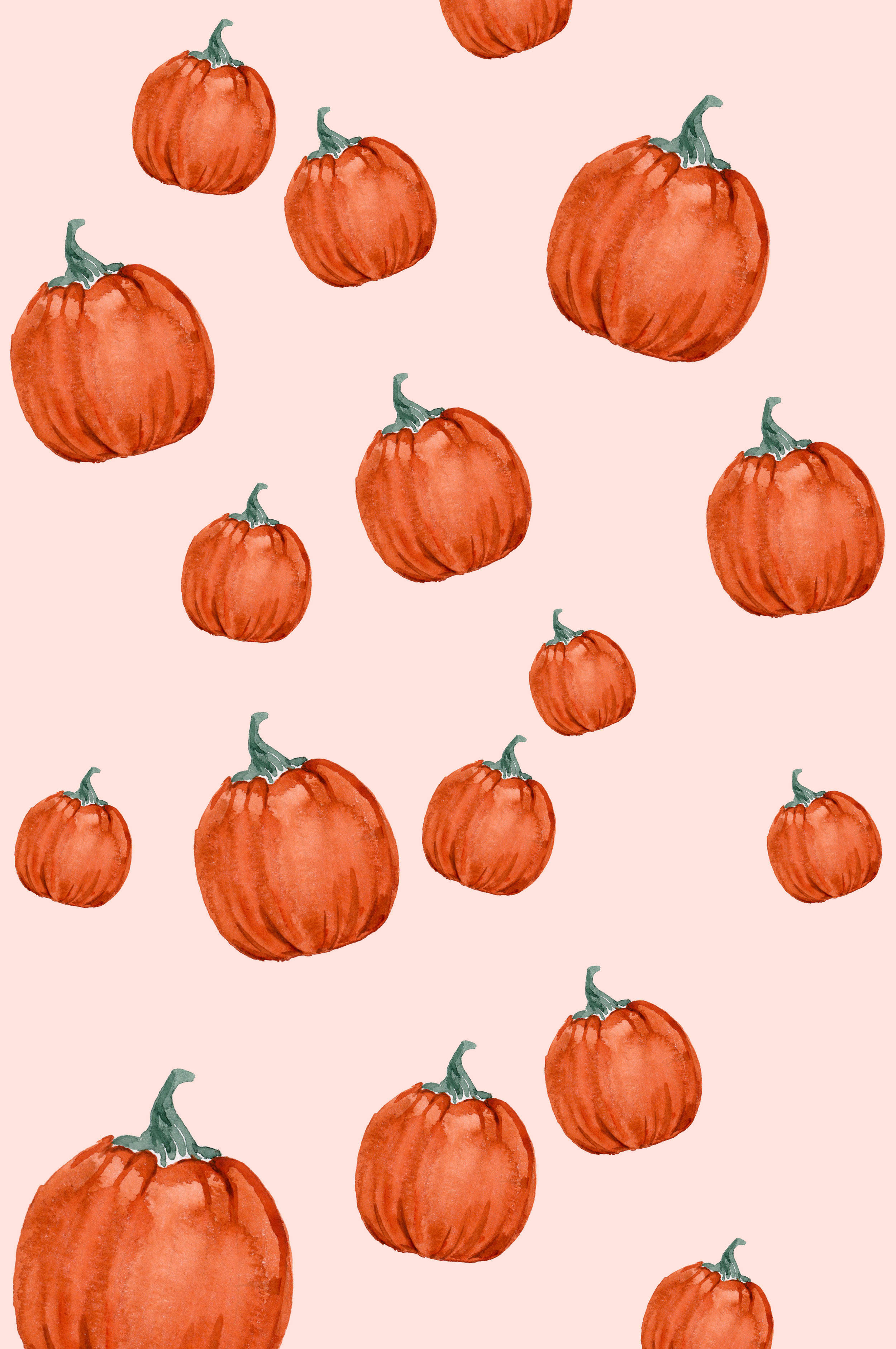 Søde efterårspumpkiner i ferskenfarve Wallpapers
