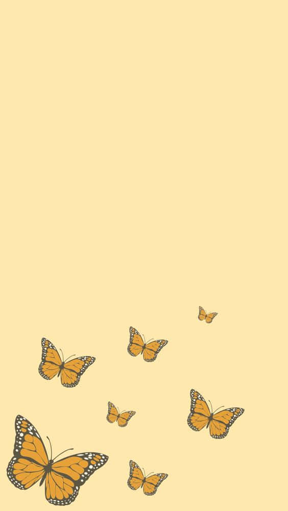Søde gule sommerfugle kunst Wallpapers
