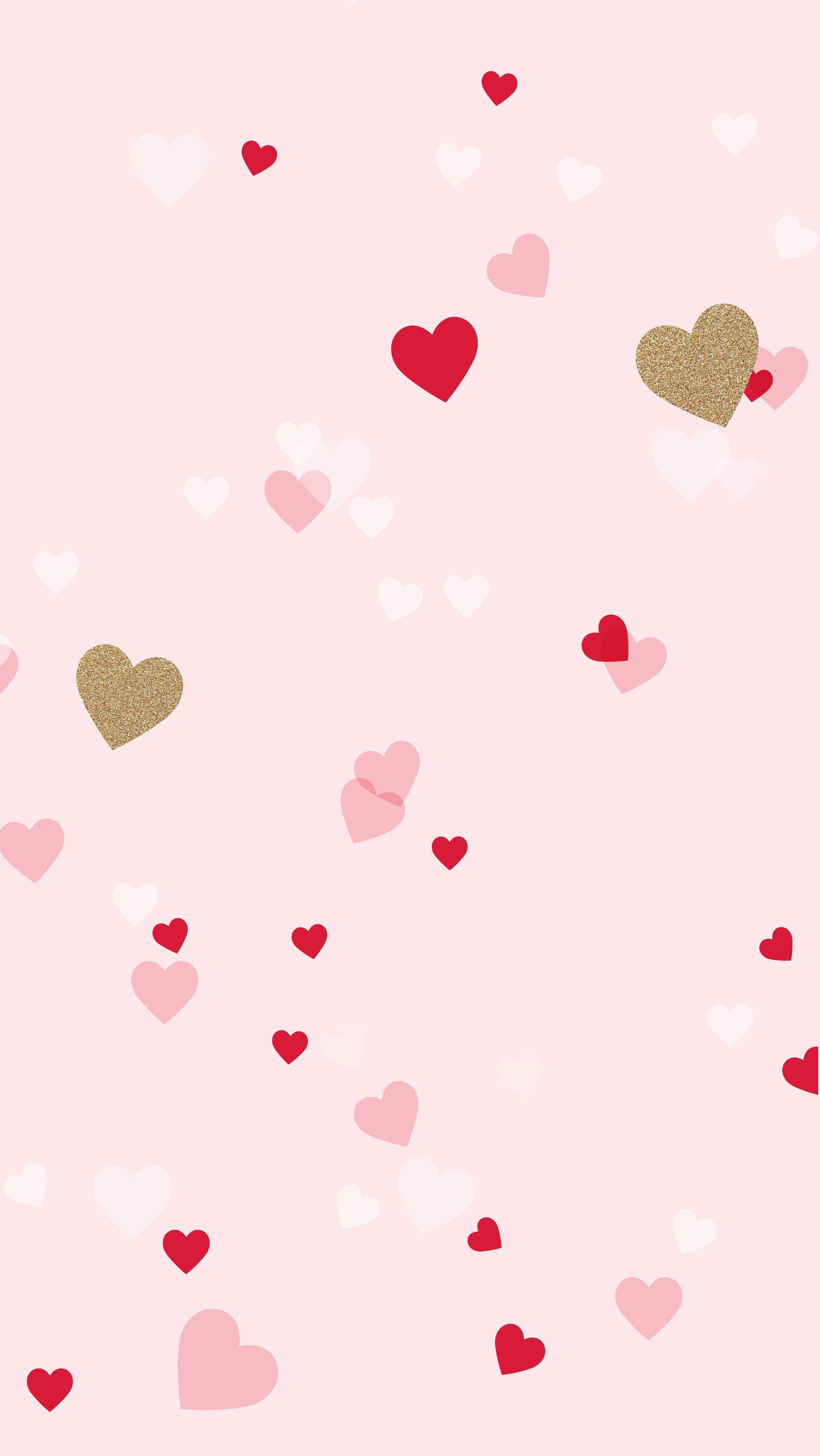 Søde lyserøde hjerter æstetik Wallpapers