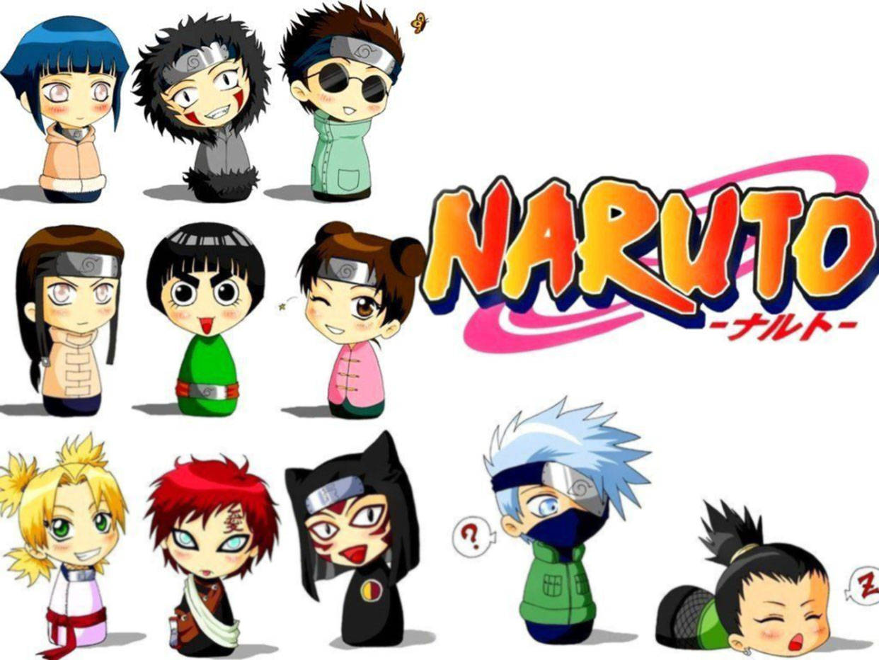 Søde Naruto Chibi-figurer Wallpapers