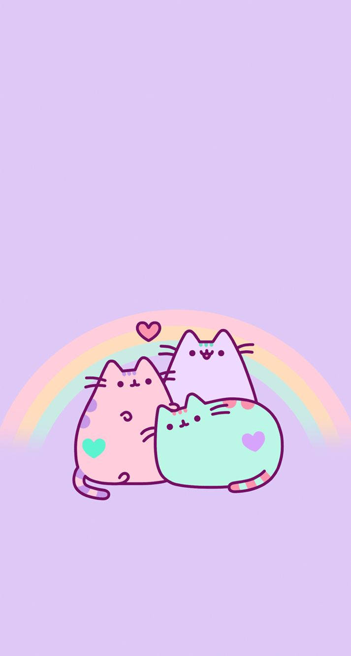 Søde pastel Pusheen-katte spreder glæde Wallpapers