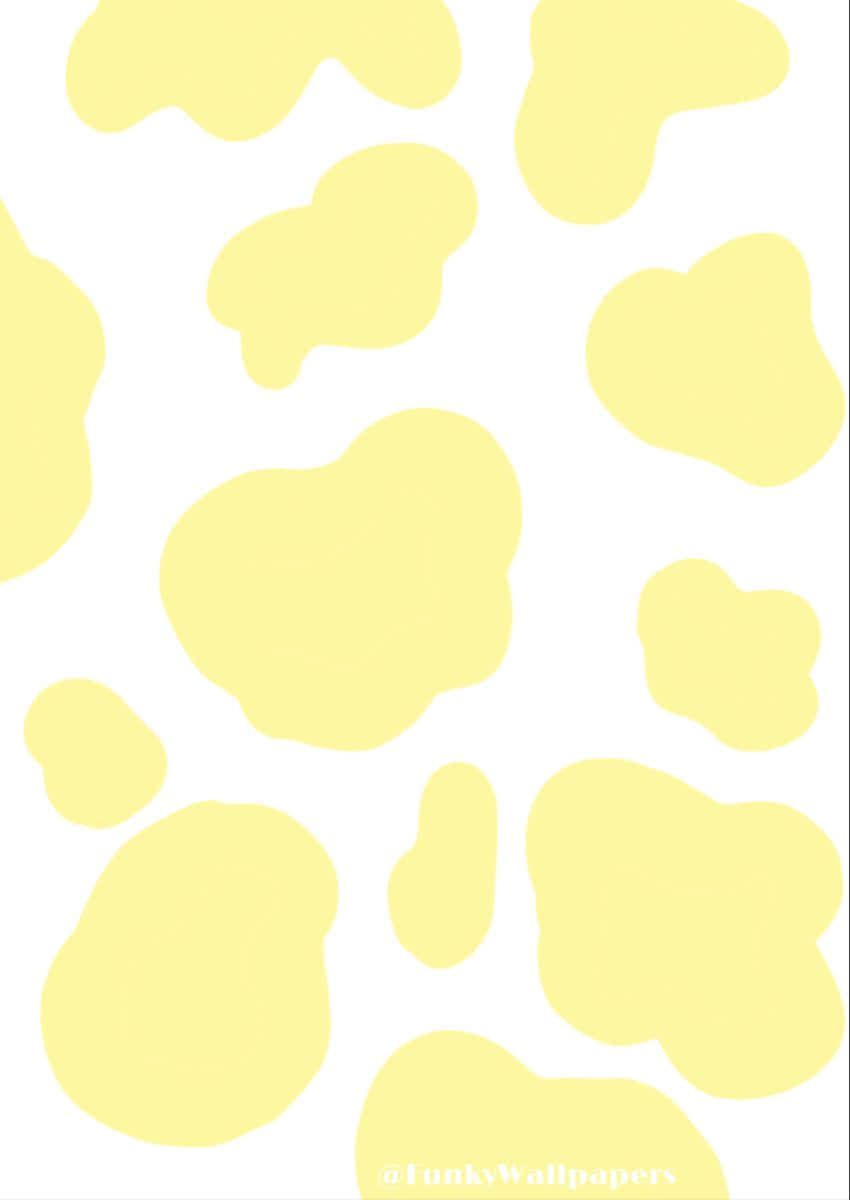 Søde pastelgule mønstre på hvid baggrund Wallpapers