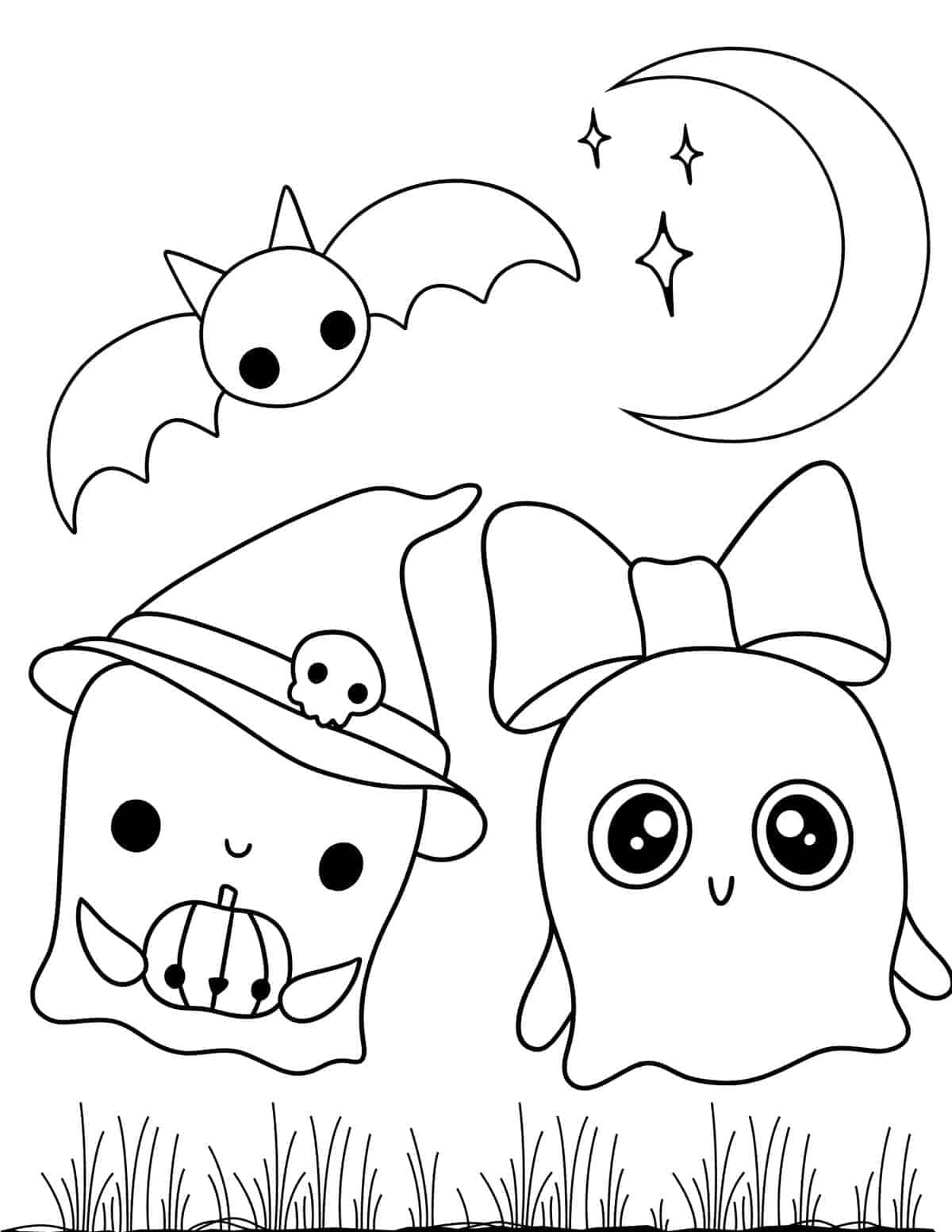 Søde spøgelser til Halloween malebillede Wallpapers