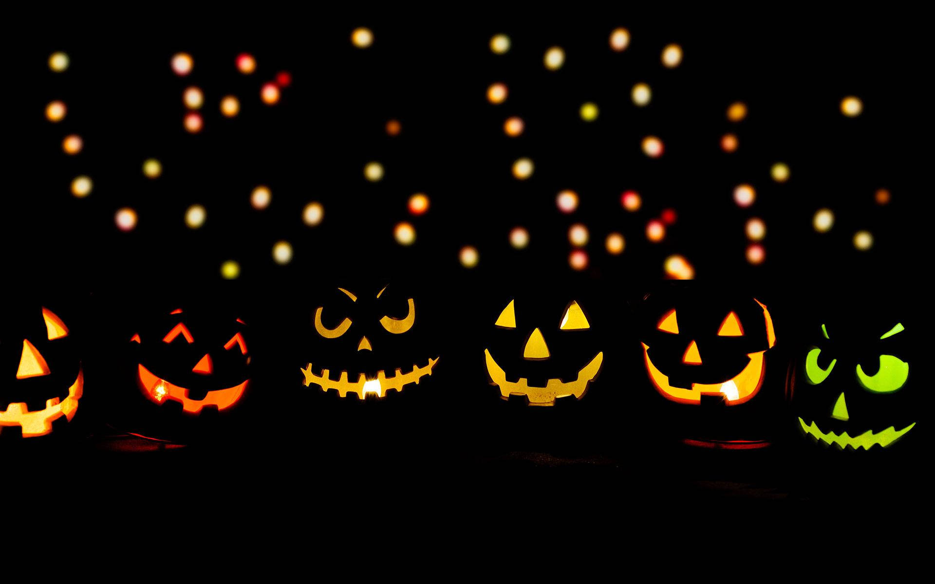 Søde æstetiske Halloween-græskar med glød Wallpapers