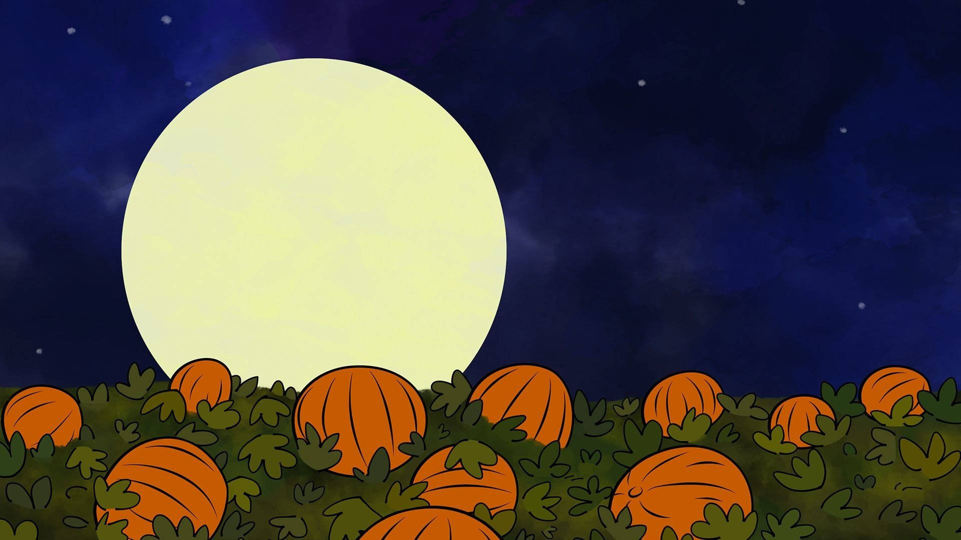 Søde æstetiske Halloween-græskar og måne Wallpapers