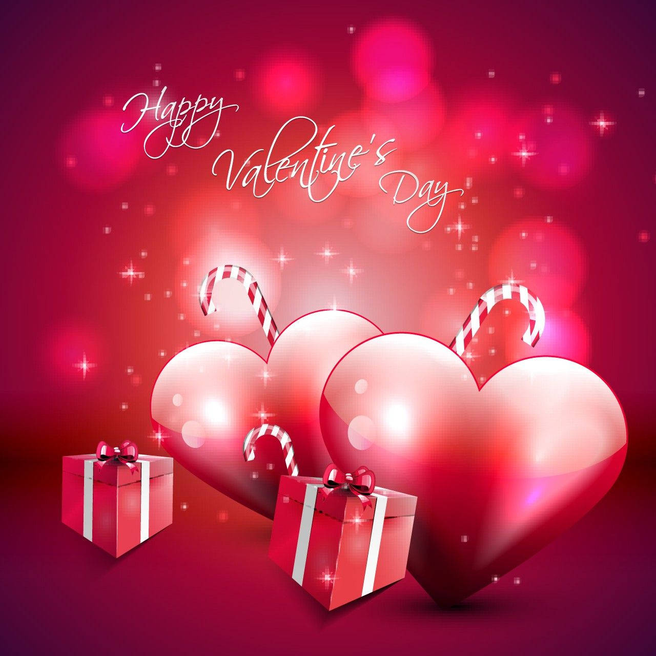Søde Valentinsdagshjerte-sukkerrørsgaver Wallpapers