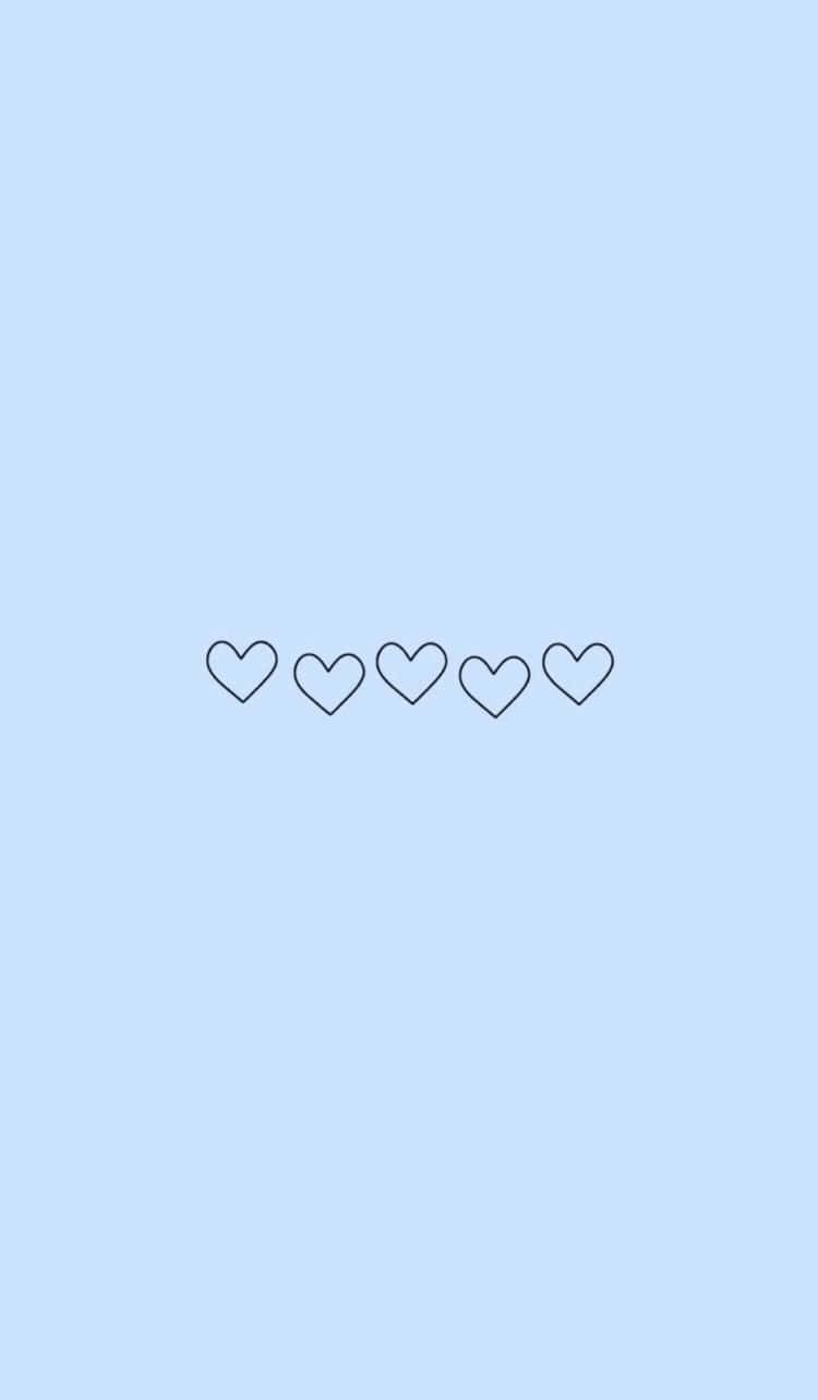 Søde Vsco Æstetiske Blå Hjerter Wallpapers
