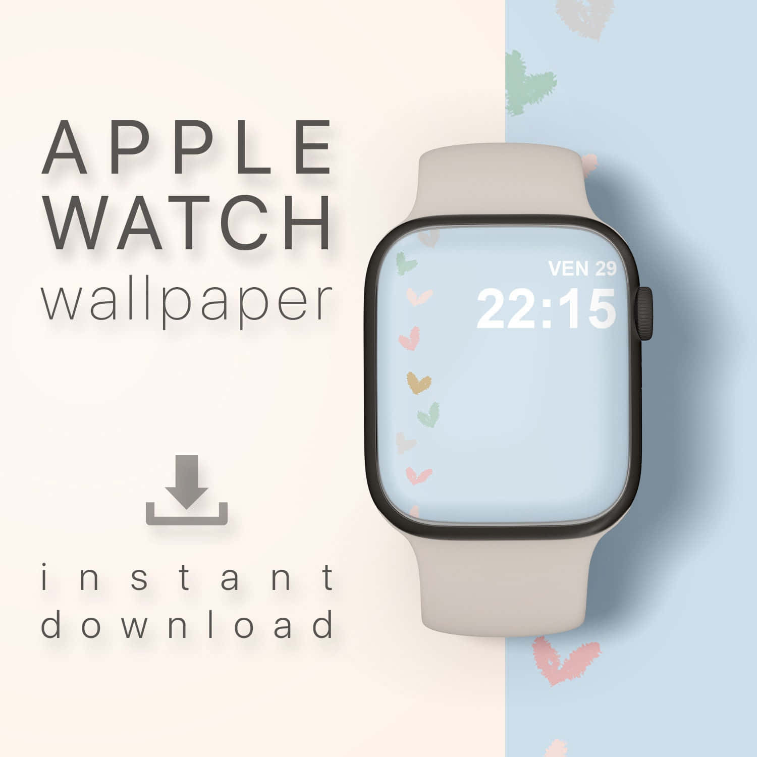 Sødt Apple Watch-ur med plante Wallpapers