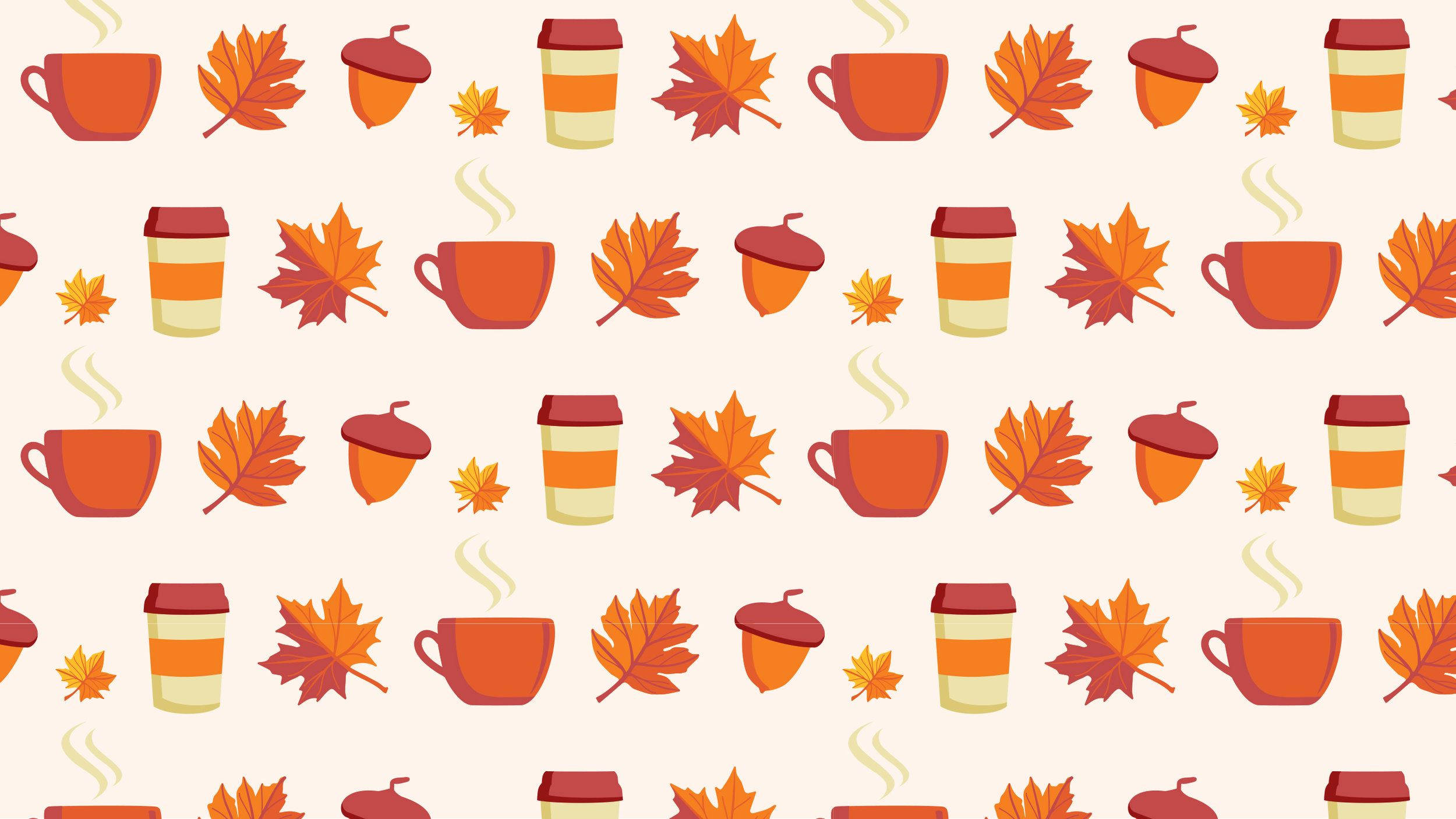 Sødt efterårs kaffemønster Wallpapers