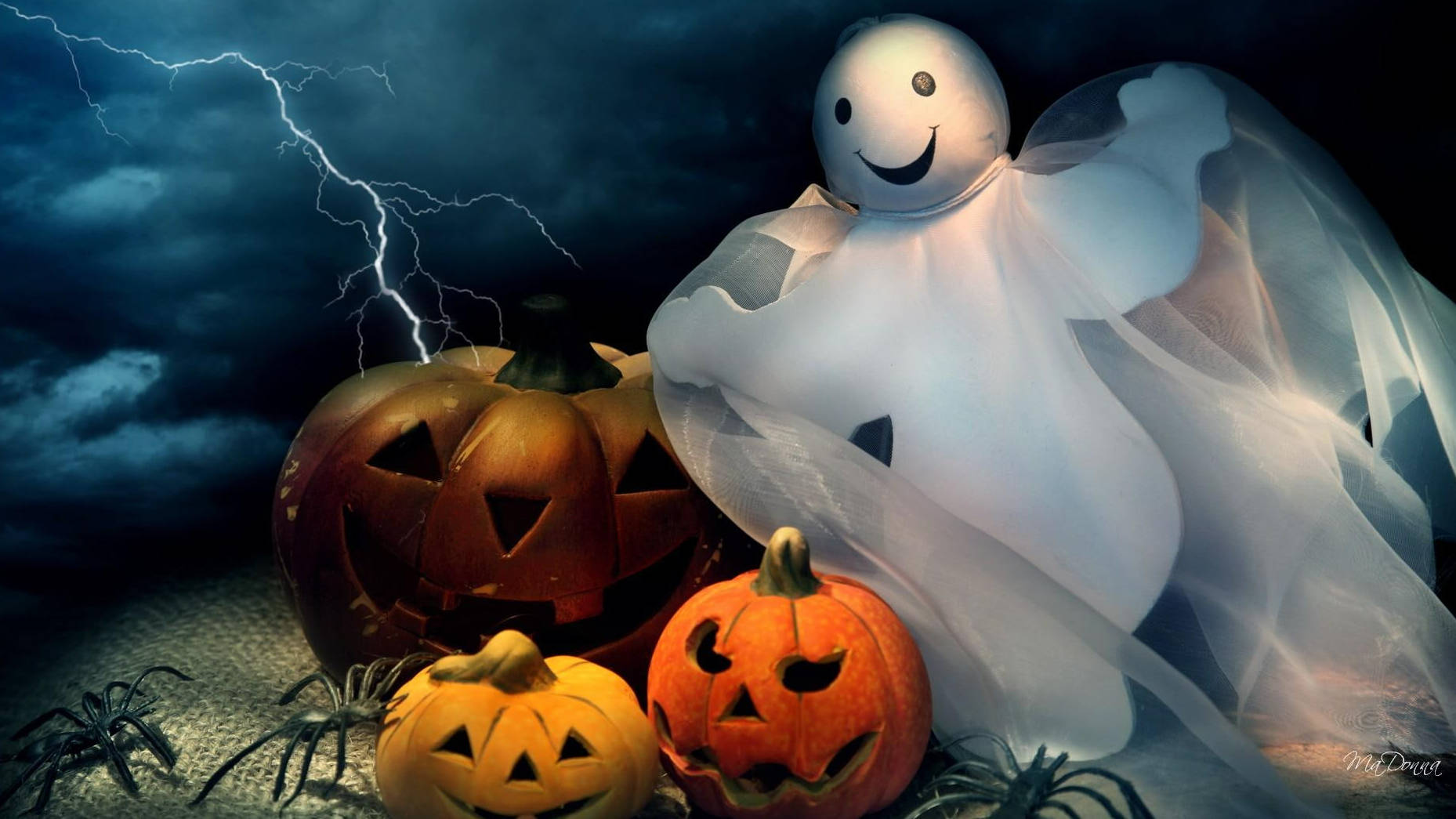 Sødt Halloween hvidt spøgelse Wallpapers