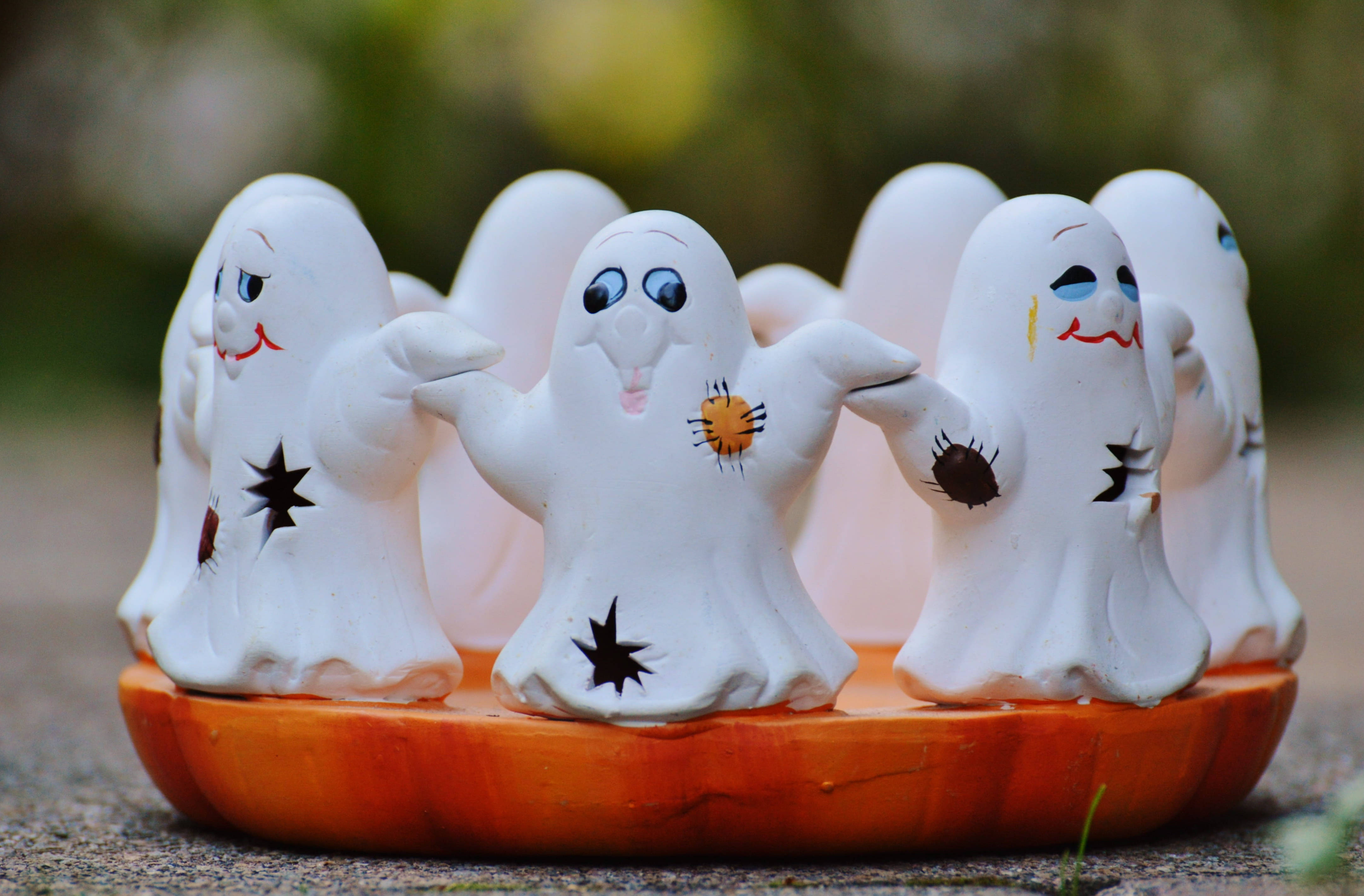 Sødt Halloween hvidt spøgelsesornament Wallpapers