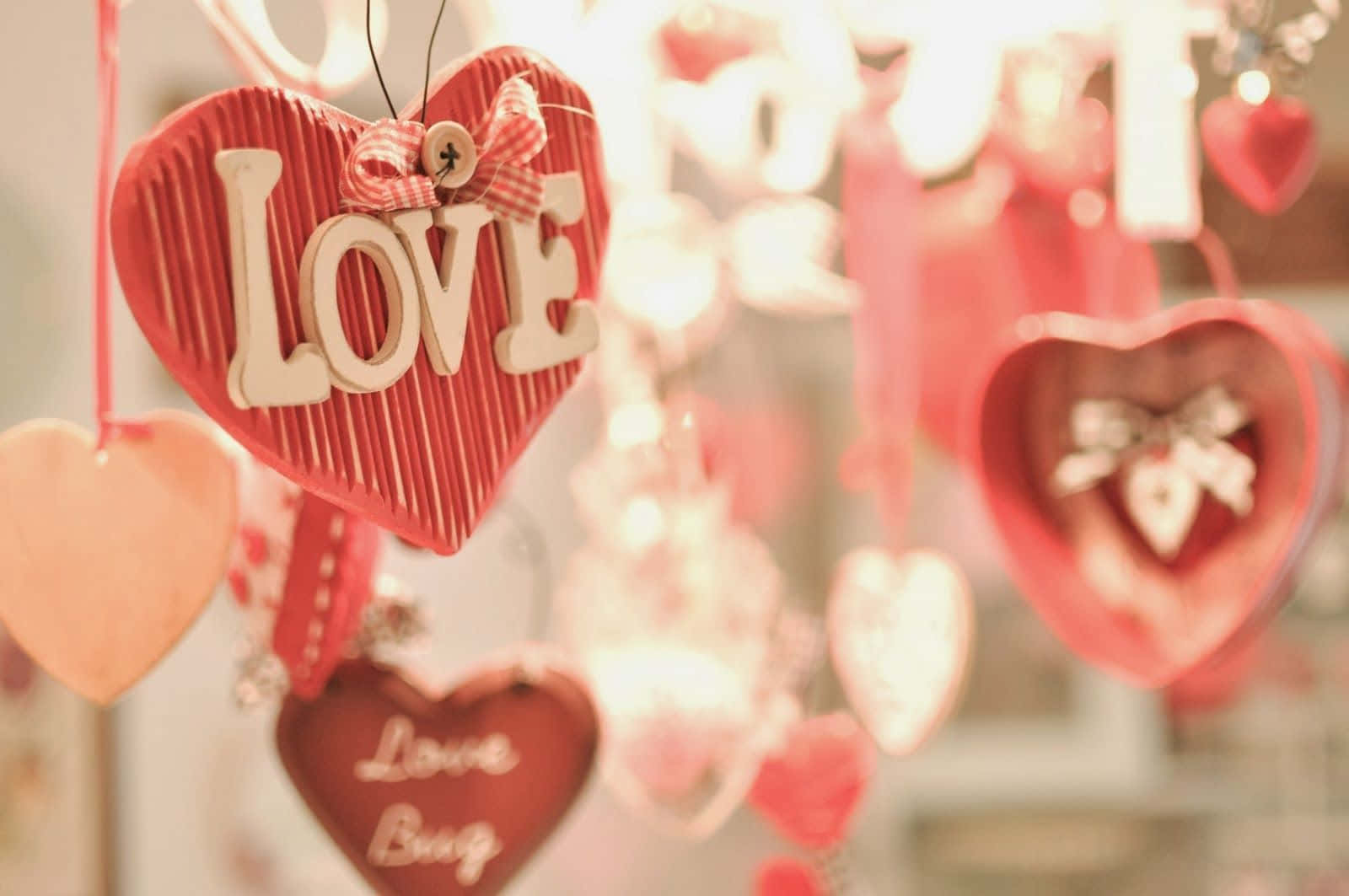 Sødt lyserødt Valentinsdagshjertebanner Wallpapers