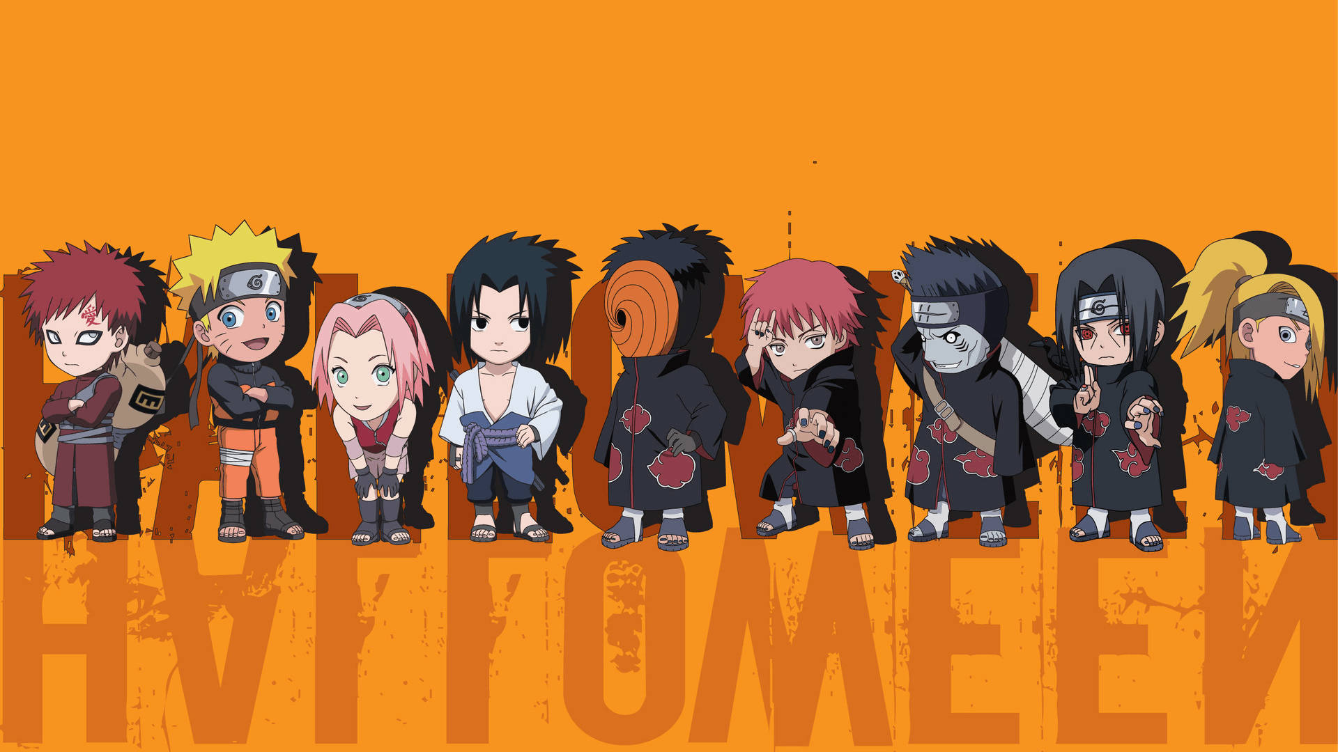 Sødt Naruto Halloween Kunst Wallpapers