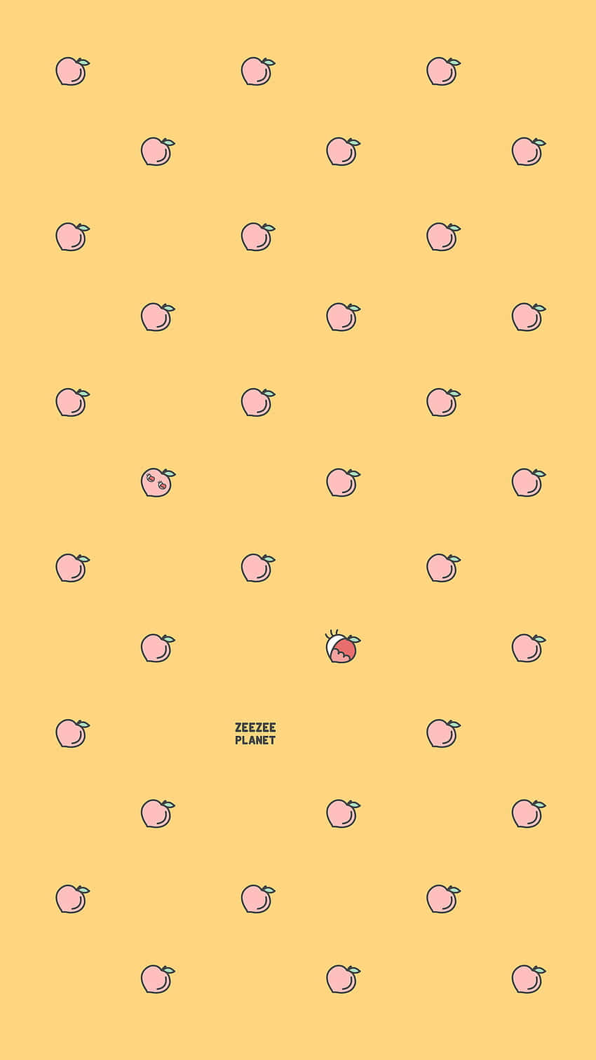 Sødt pastelgult ferskenfrugtmønster Wallpapers