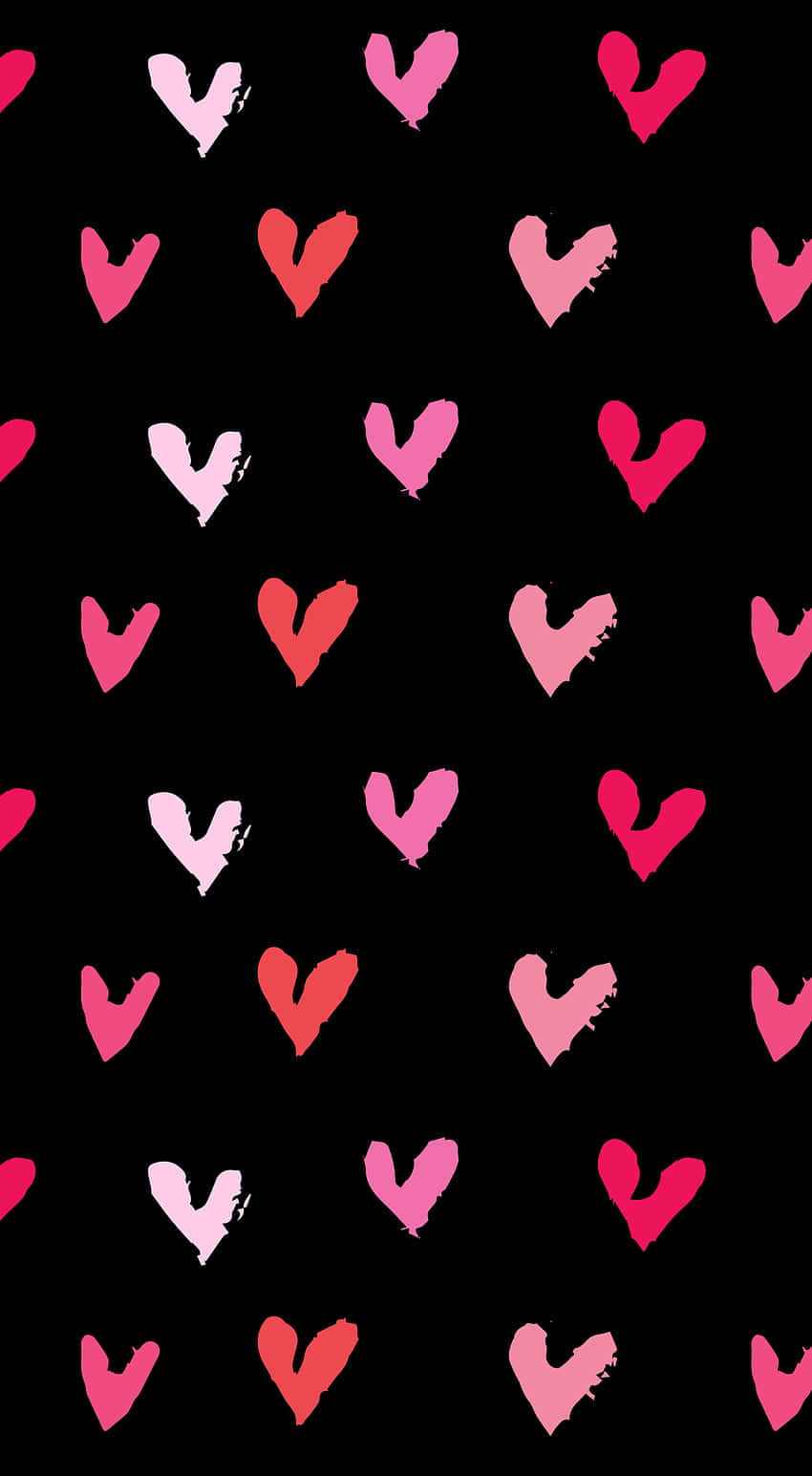 Sødt Valentinsmønster med små hjerter Wallpapers