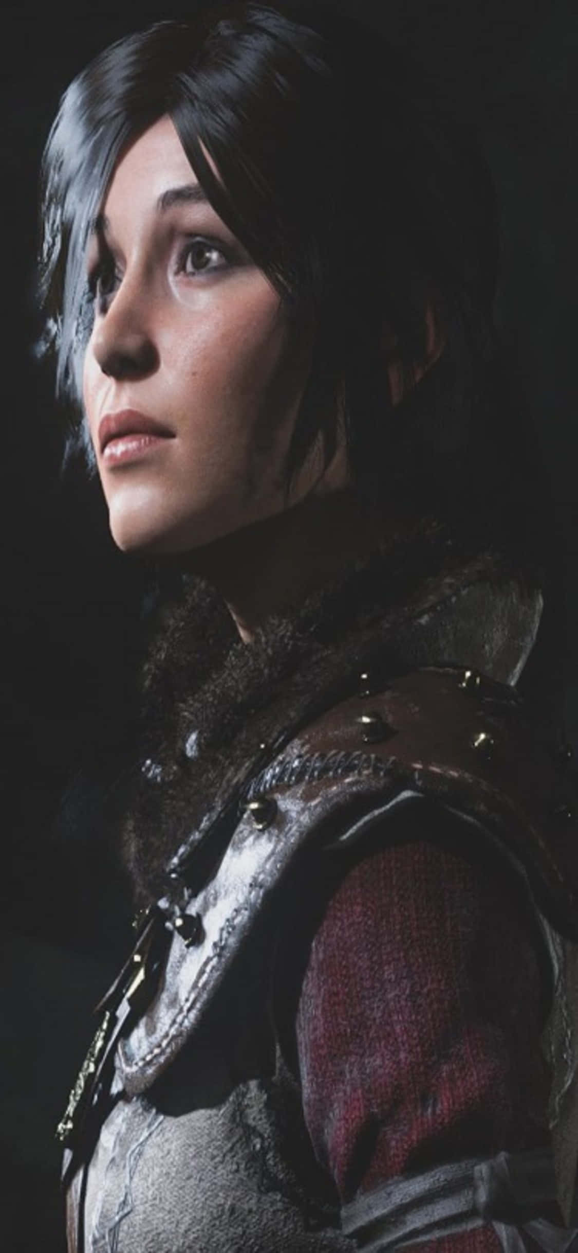 Se Lara Croft udforske ruiner i iPhone X Shadow Of The Tomb Raider Wallpapers
