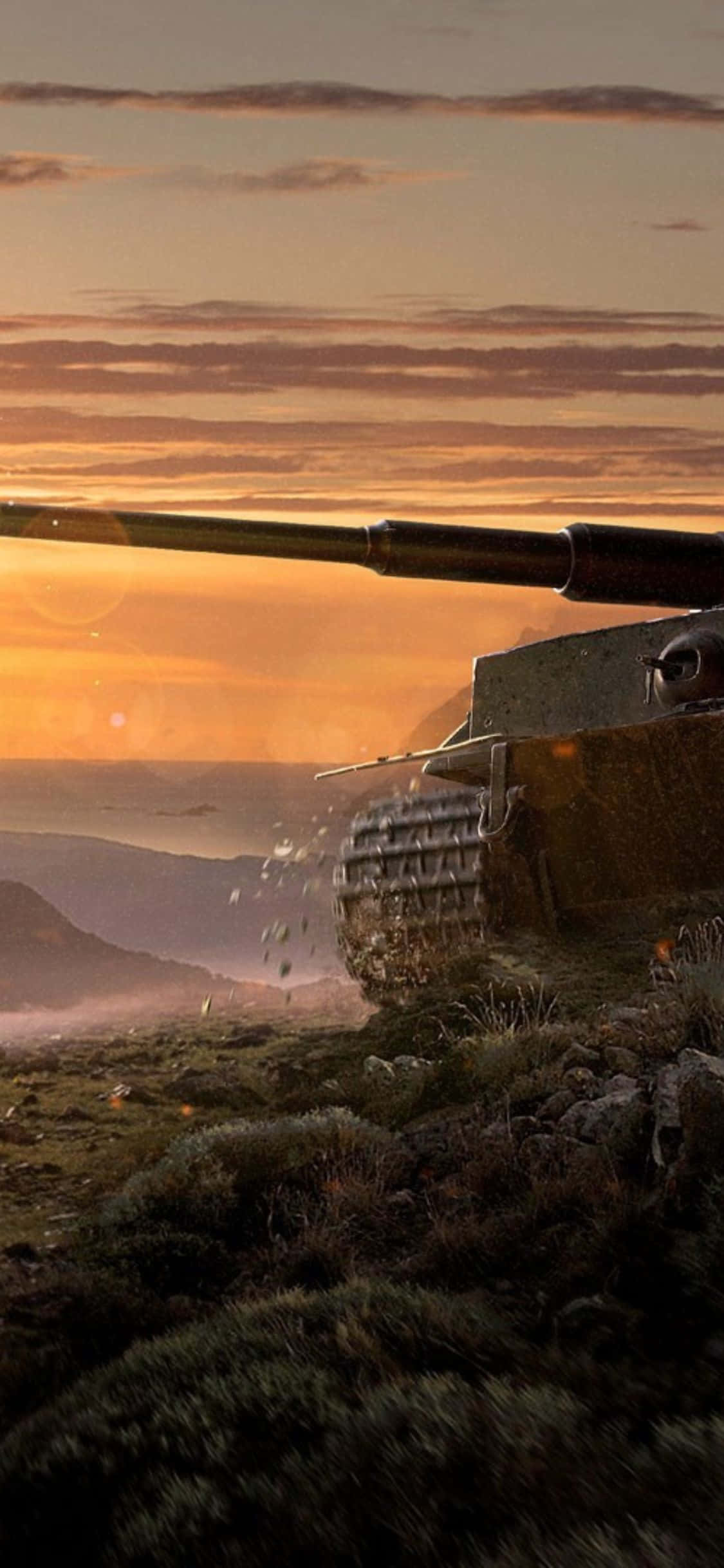 Se skarp ud med den nyeste iPhone Xs Tanks Wallpapers