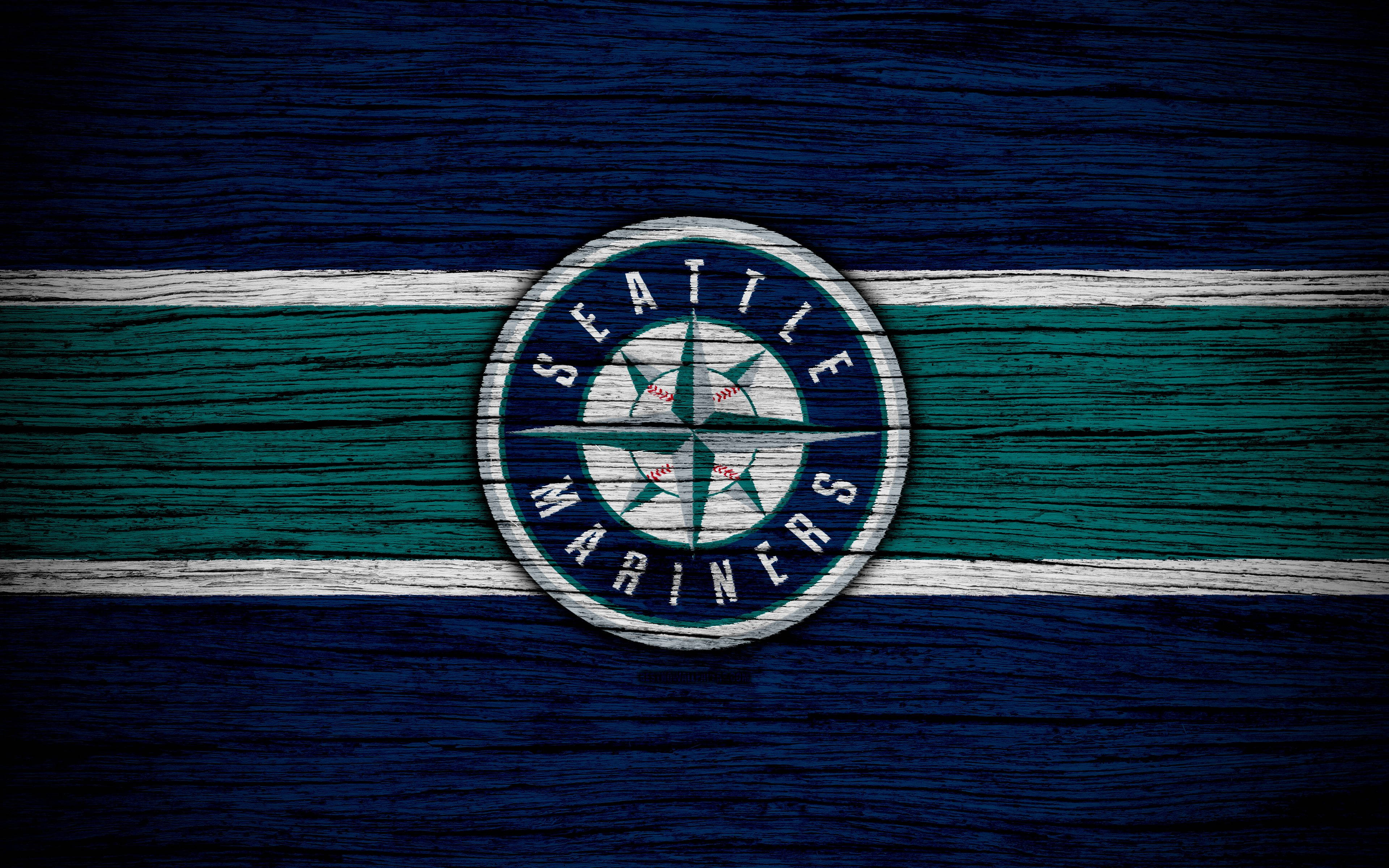 Seattle Mariners med træmønster Wallpapers