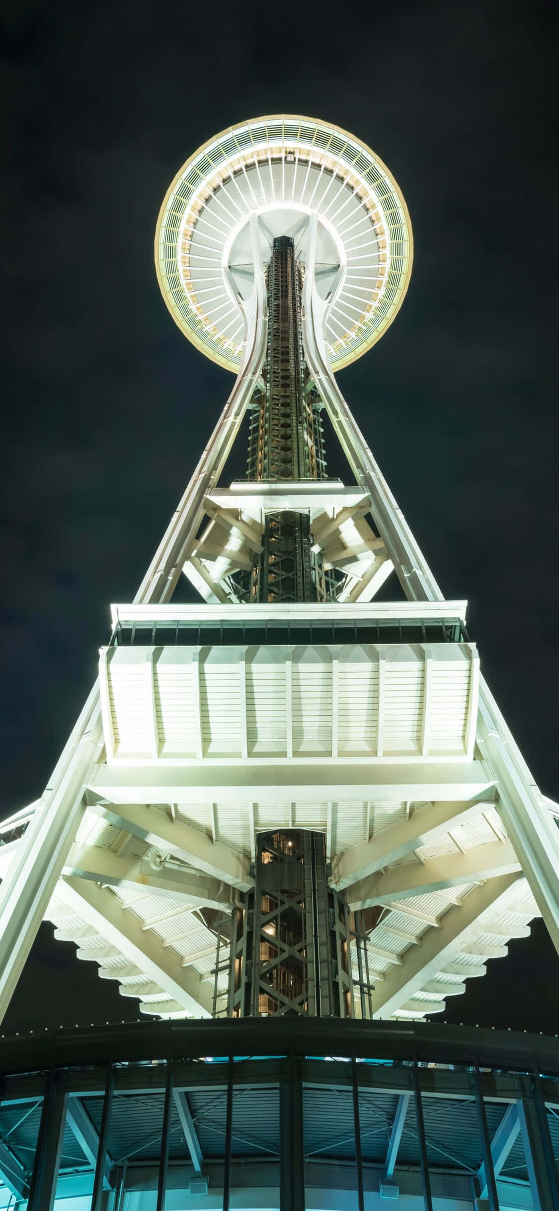Seattle Skyline Funklende om Natten Wallpapers
