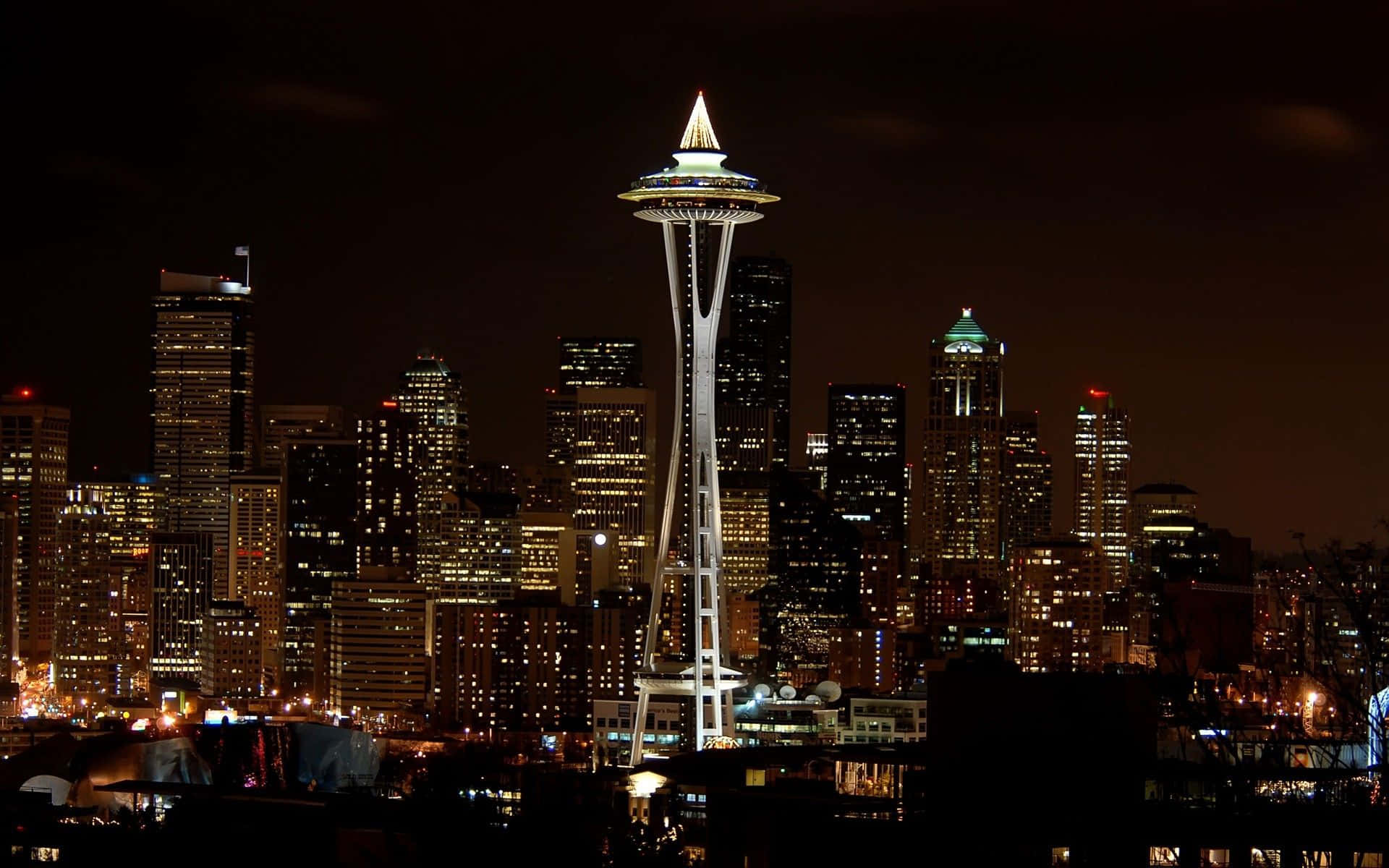 Seattles bylys i natten Wallpapers