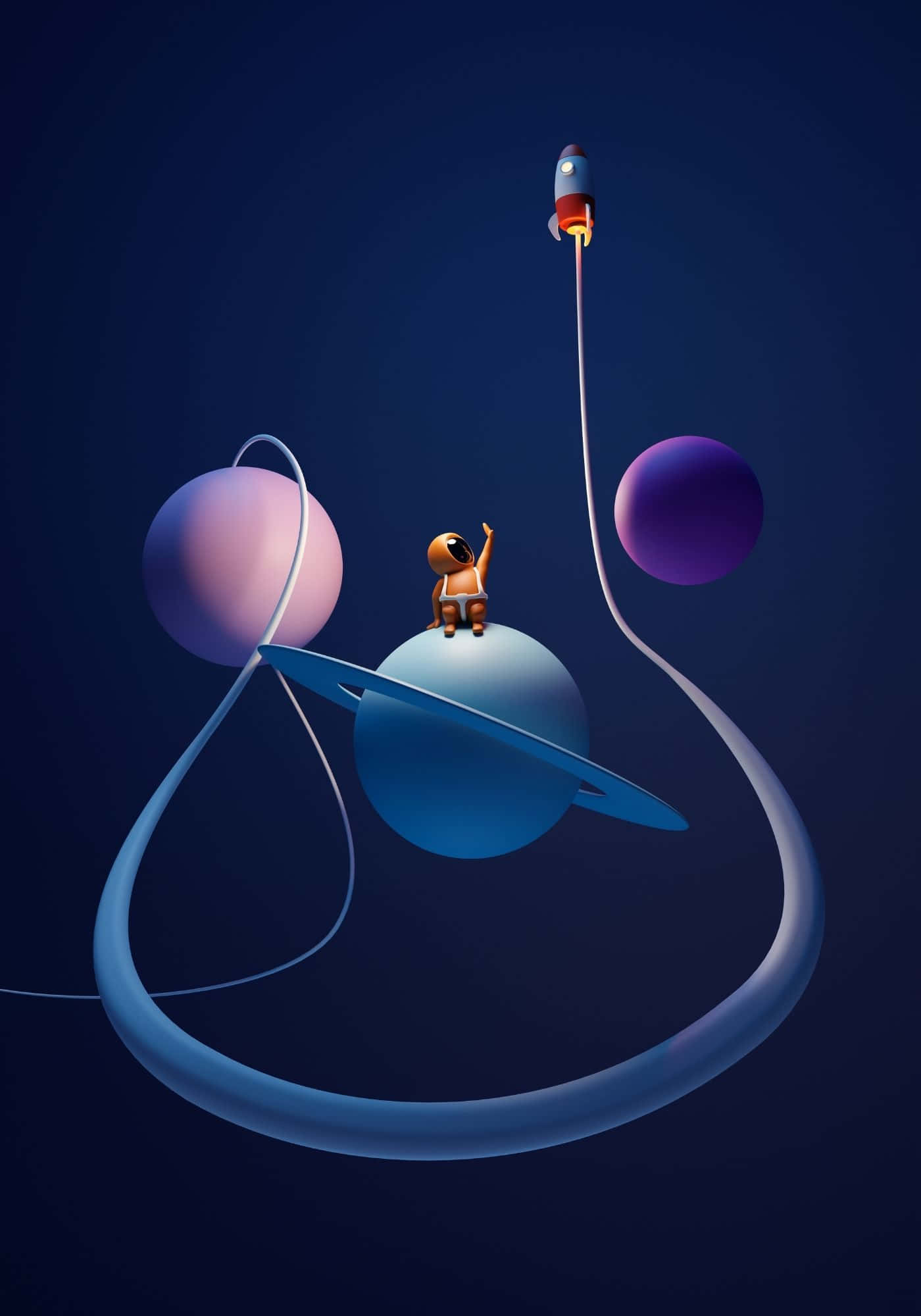 Sej 3D raketbaggrund Wallpapers
