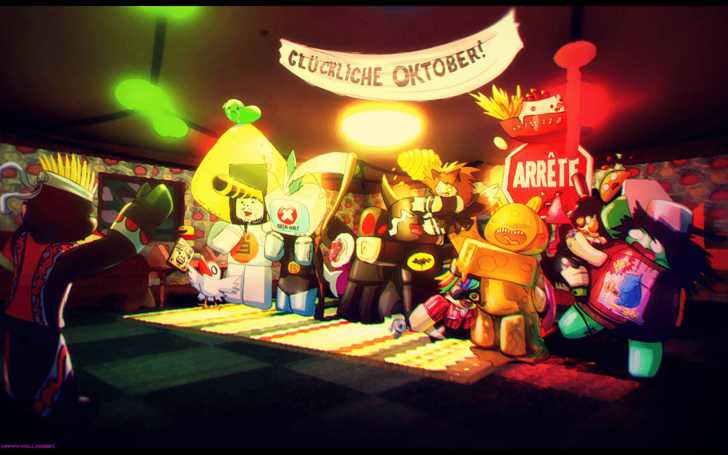 Et HD-baggrundsbillede af figurer i Roblox onlinespil. — Roblox Wallpapers