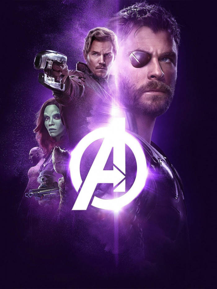 Sejt Avengers-plakat med Thor og Guardians Wallpapers