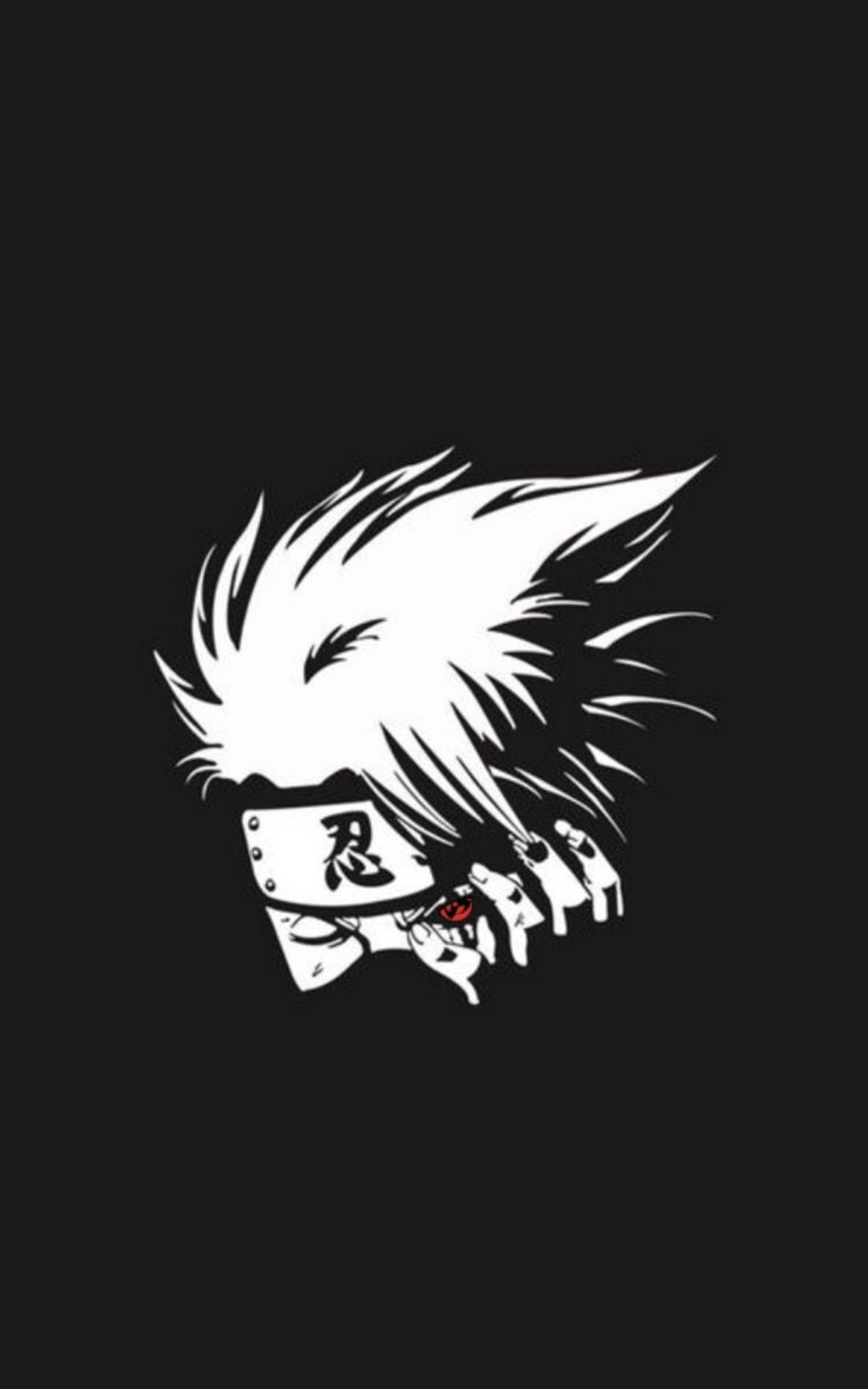 Sejt sort-hvidt Kakashi-portræt Wallpapers