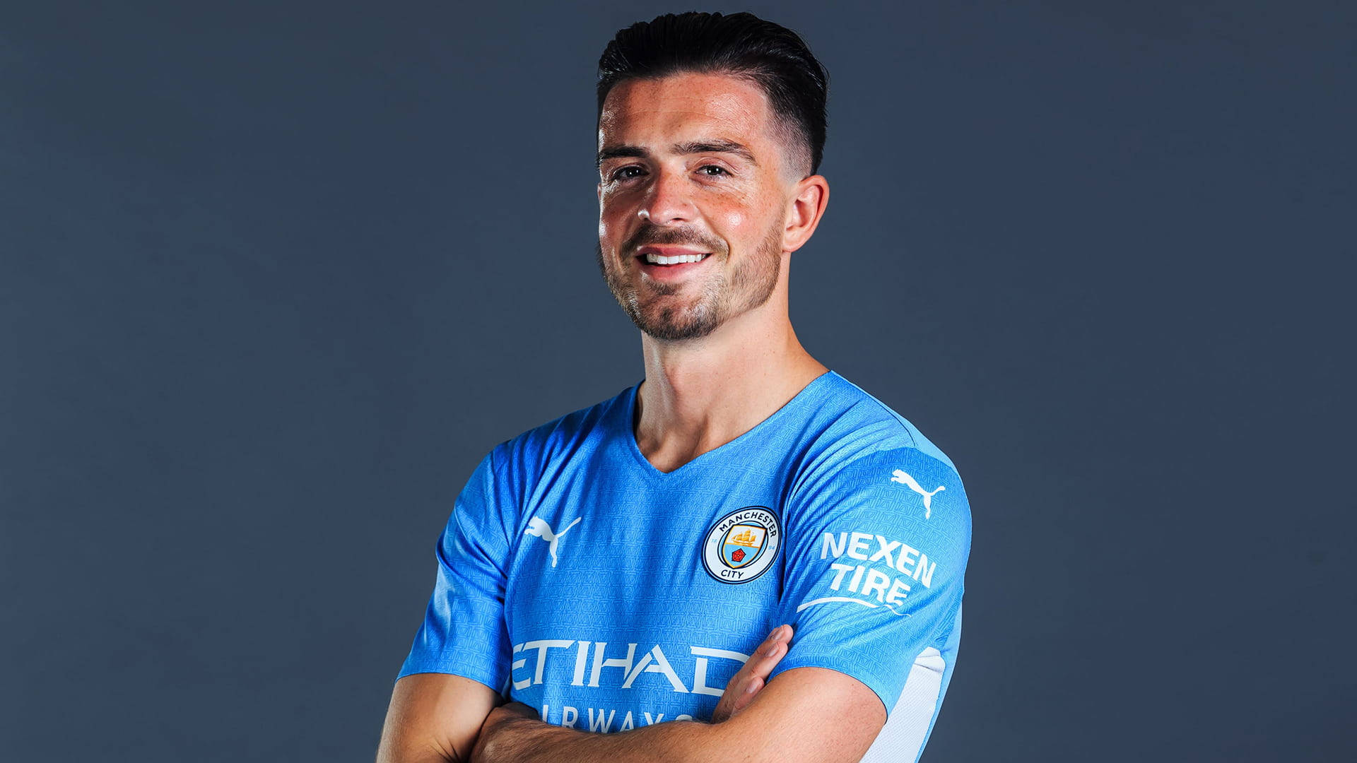Selvsikker Jack Grealish — Blå Wallpapers