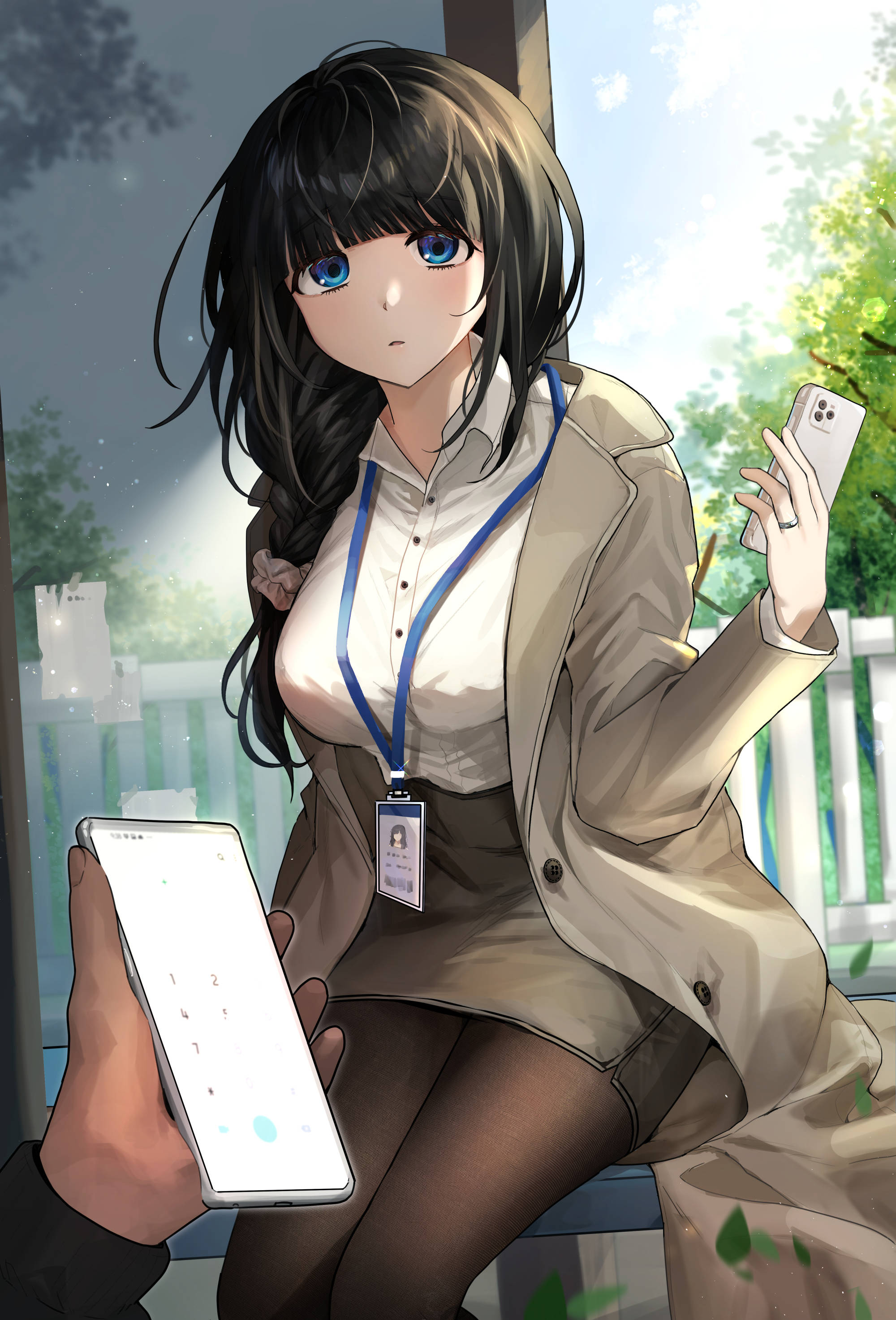 Sexet kontorpige anime-telefon Wallpapers
