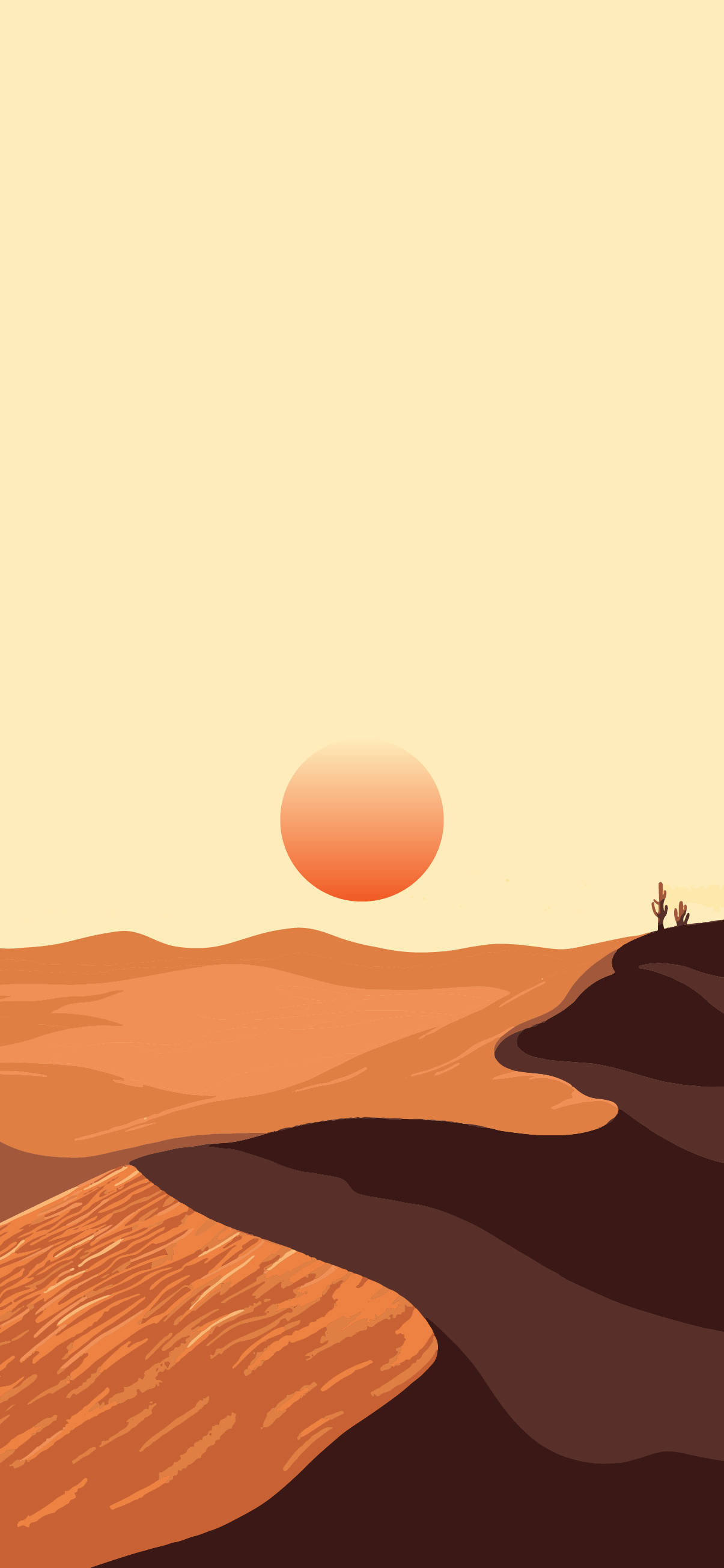 Shadowy Desert Sun Wallpapers