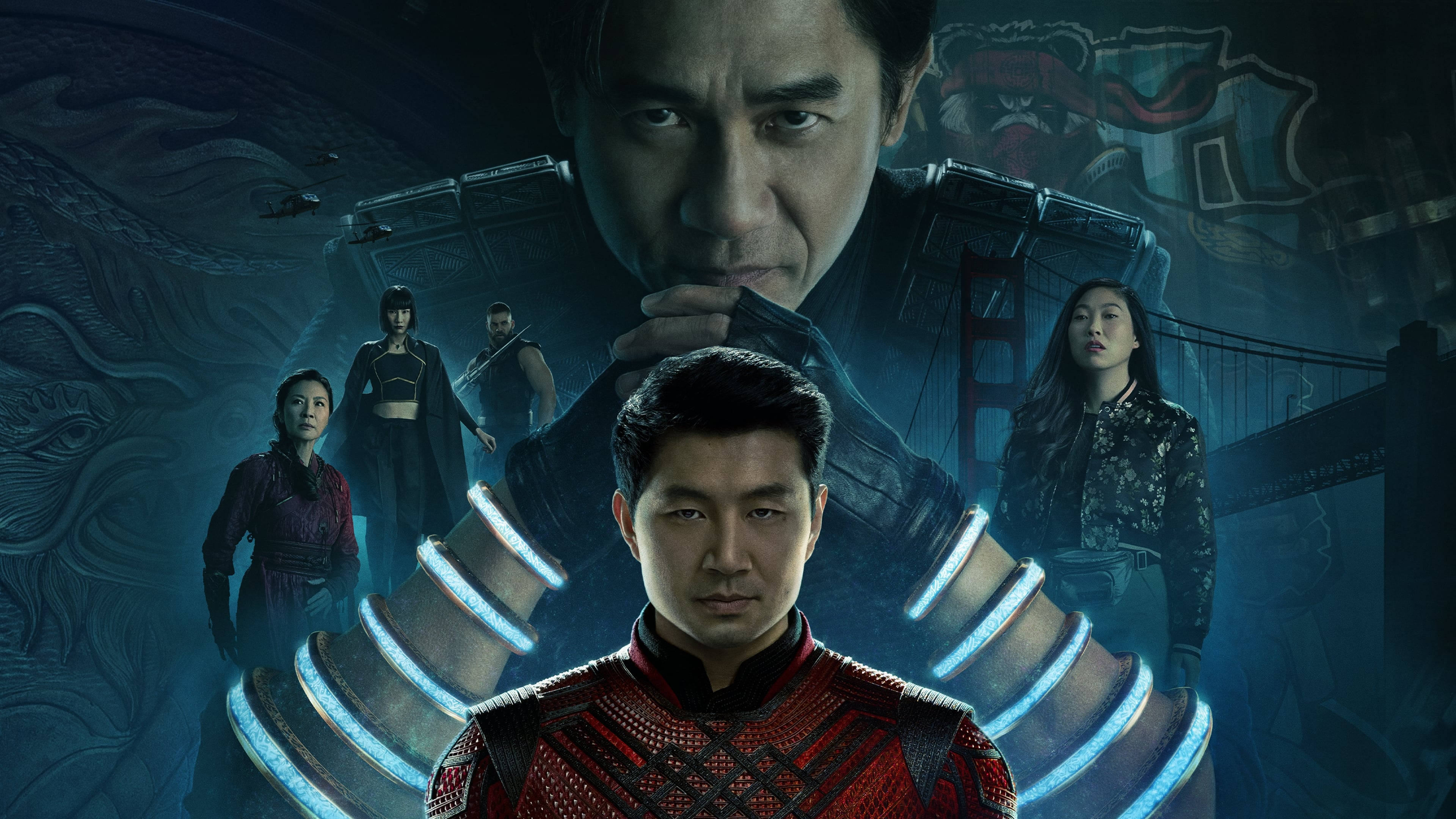 Shang Chi og Legenden om de Ti Ringe blå plakat Wallpapers