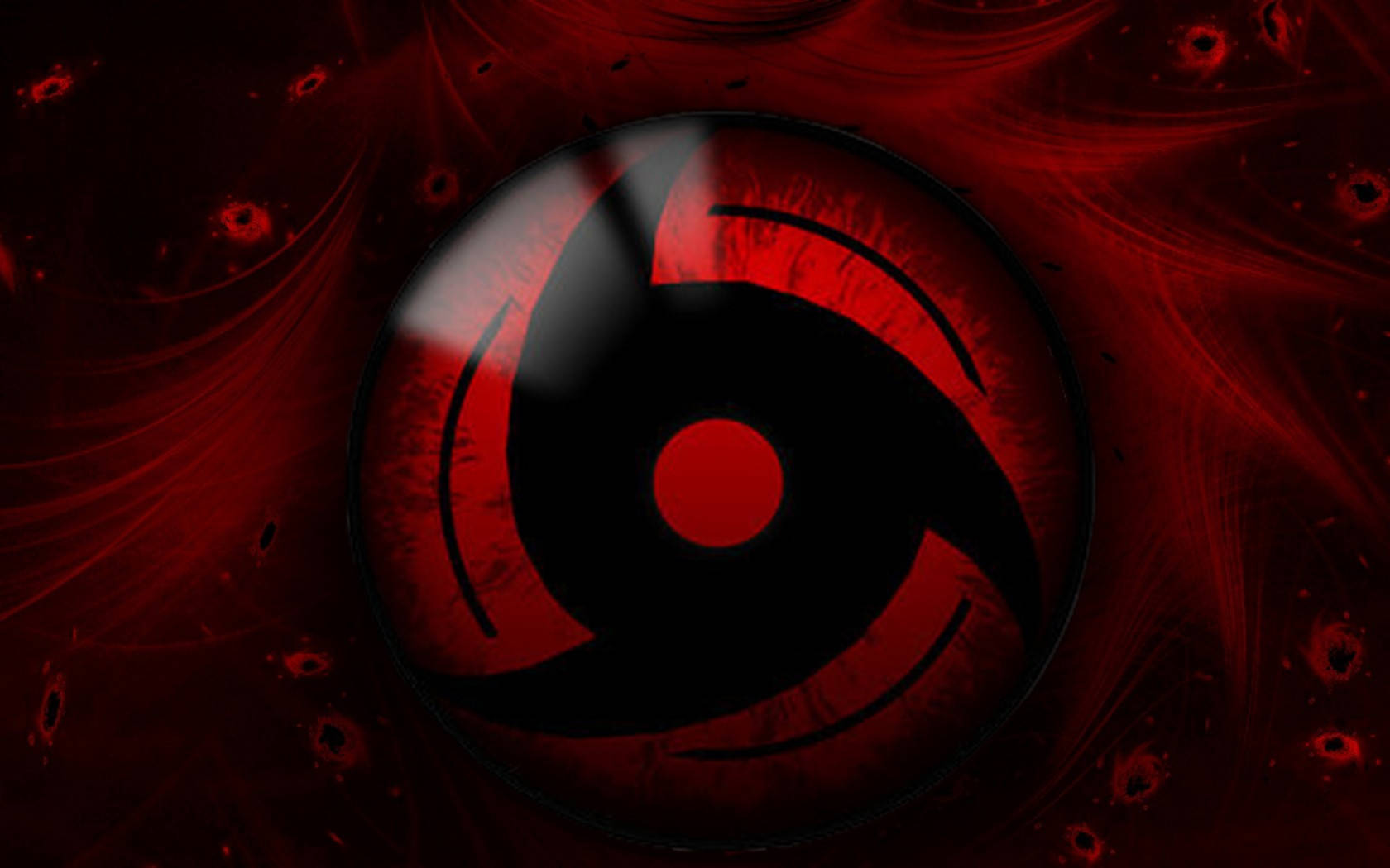 Sharingan Live Røde Æstetiske Bølger Og Partikler Wallpapers