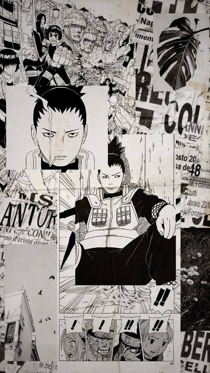 Shikamaru Naruto Anime Sort Hvid iPhone Wallpapers