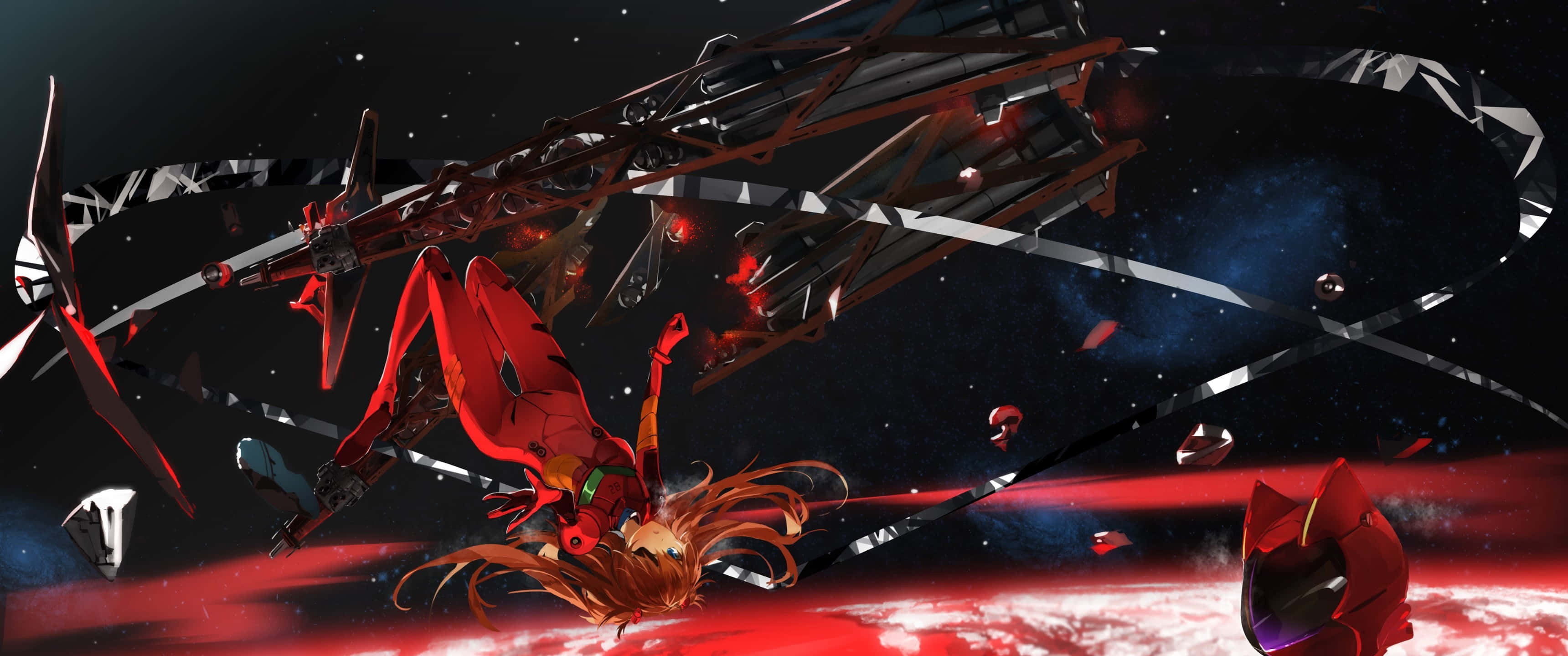 Shinji Ikari trodser Angel-trusselen i "Neon Genesis Evangelion" Wallpapers