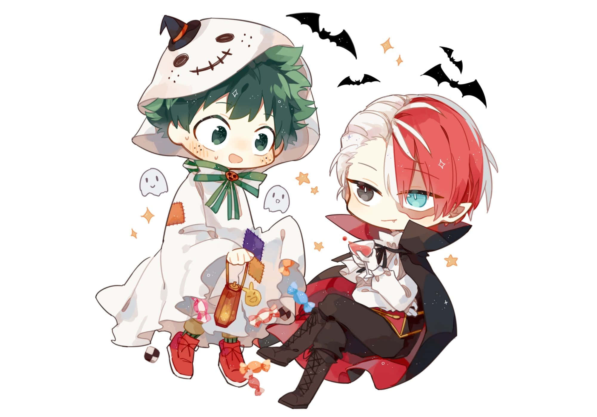 Shoto Todoroki og Izuku Midoriya My Hero Academia Halloween Wallpapers
