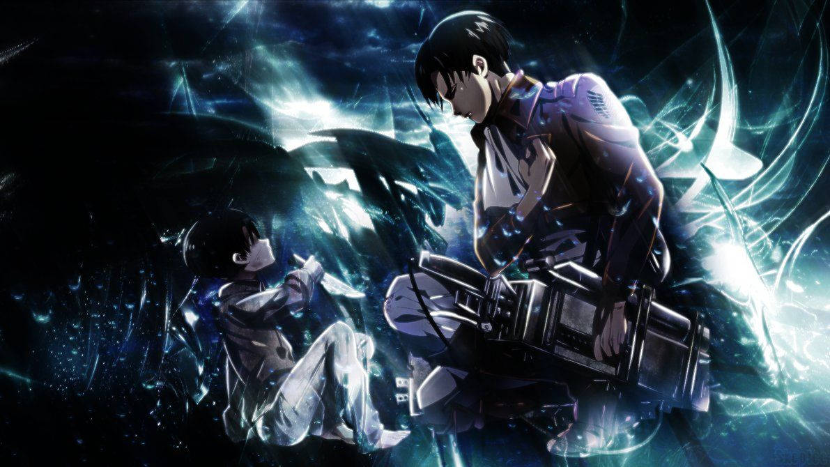 Siddende Levi klar til kamp i Attack on Titan Wallpapers