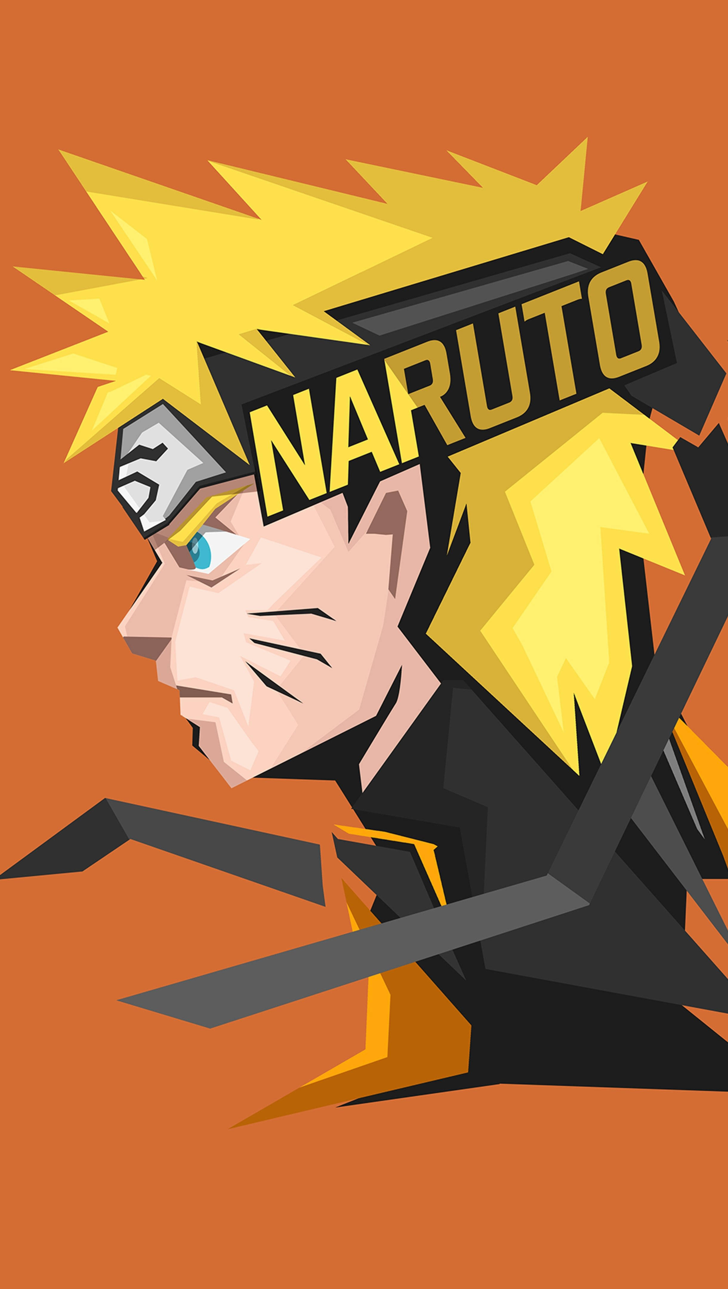 Sideprofil af Uzumaki Naruto Mobil 4K Wallpapers