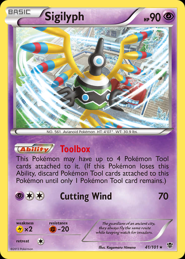 Sigilyph, den fortryllende psykiske fugle-Pokémon med Toolbox-evnen Wallpapers