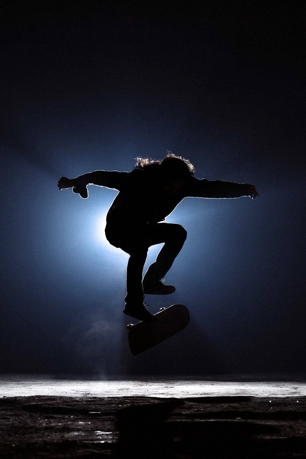 Silhuet af skateboard sportsmobil Wallpapers
