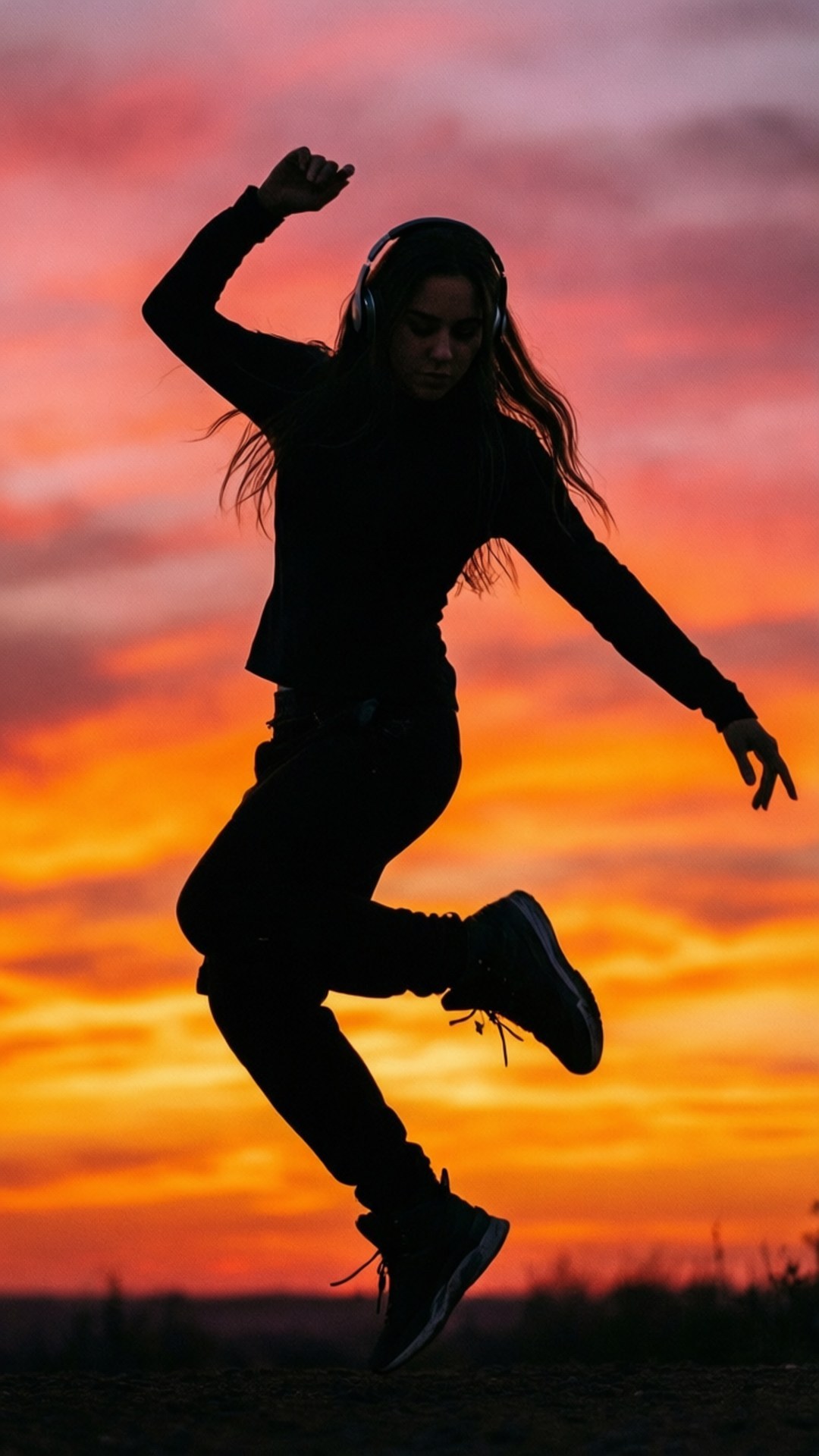 Silhuetdans ved solnedgang Wallpapers