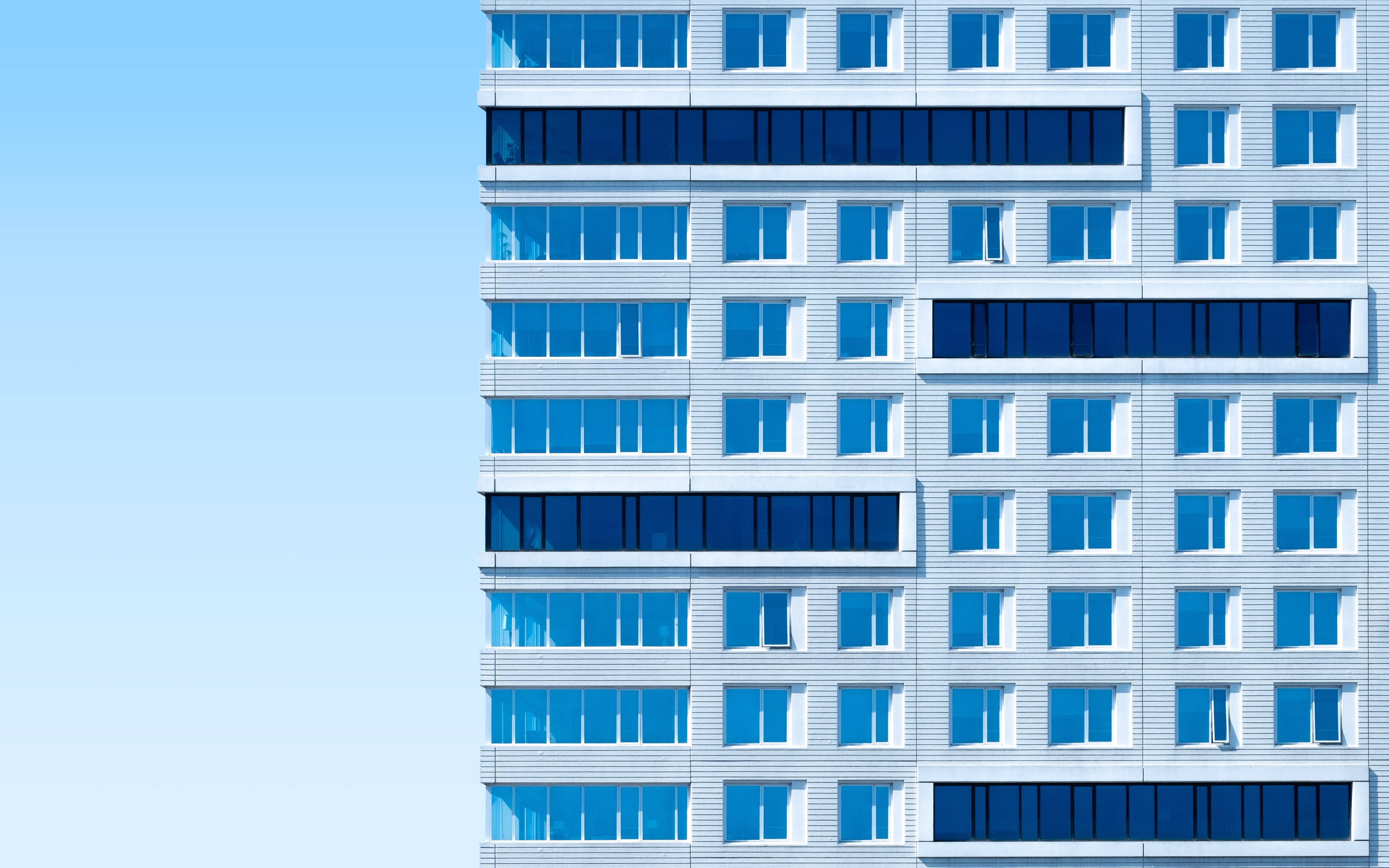 Simpel blå æstetisk bygning Wallpapers