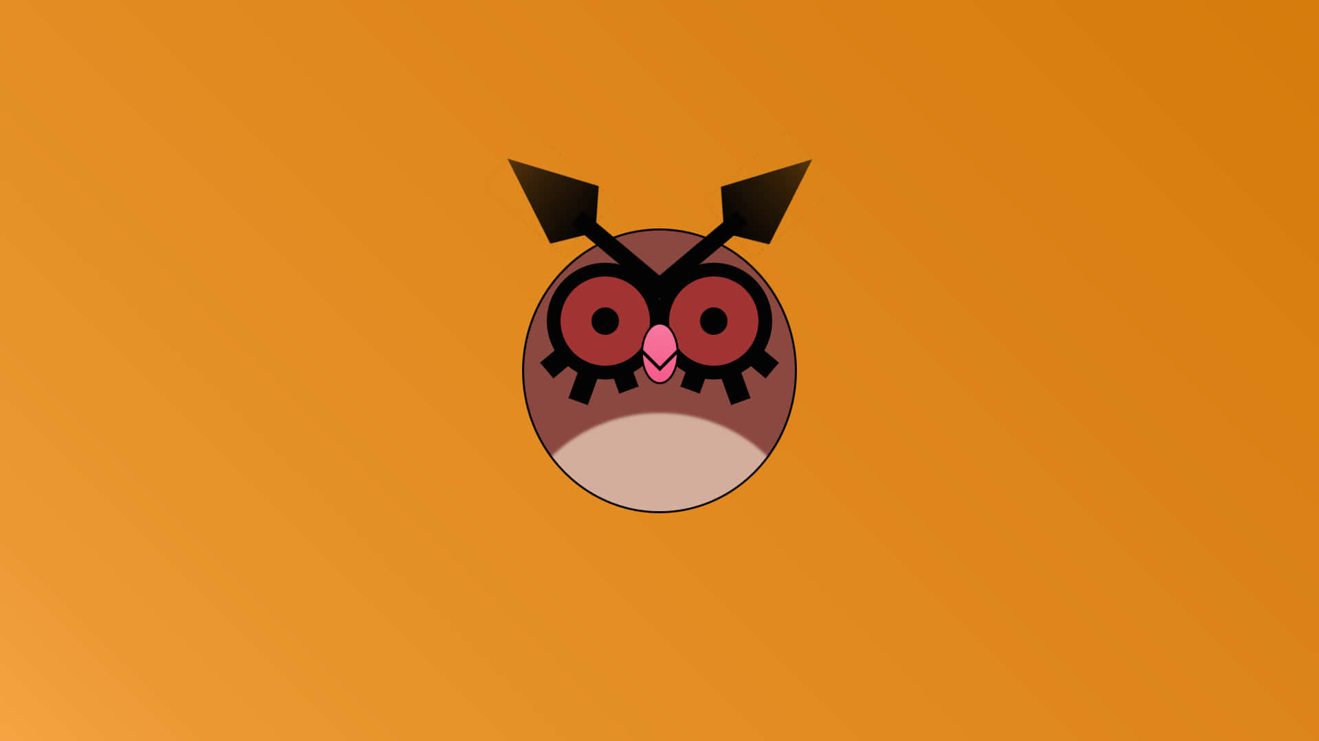 Simpel Hoothoot illustration på orange baggrund Wallpapers