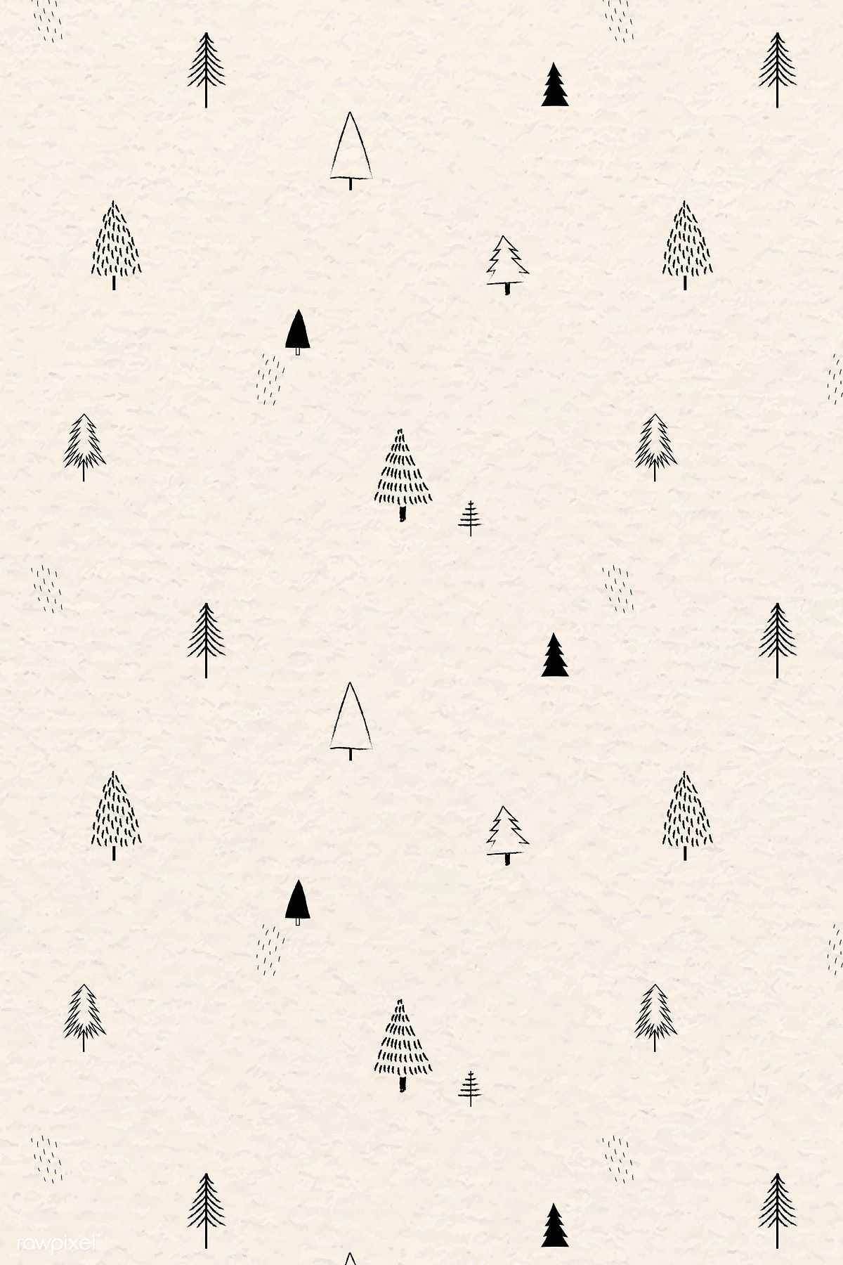 Simpel juletræs doodle Wallpapers
