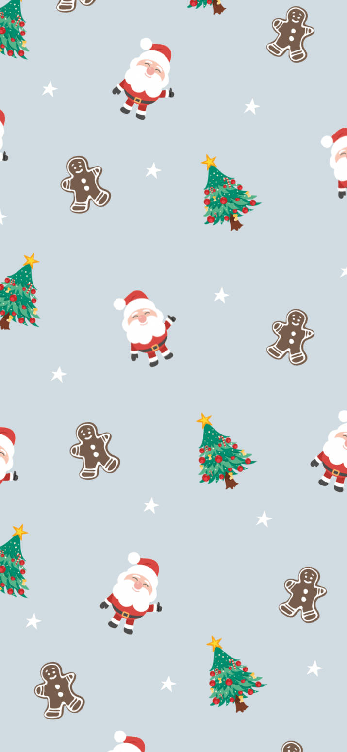 Simpel sød jule-iPhone med juleikoner Wallpapers