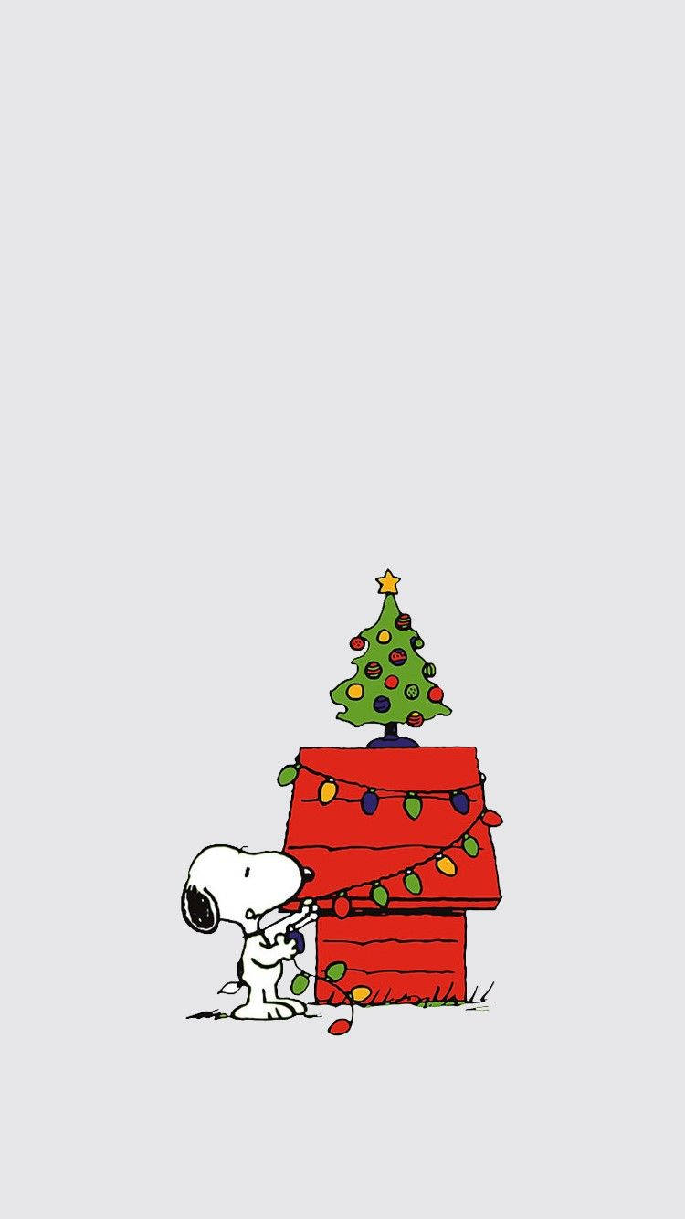 Simpel Sød Jule iPhone Snoopy Wallpapers
