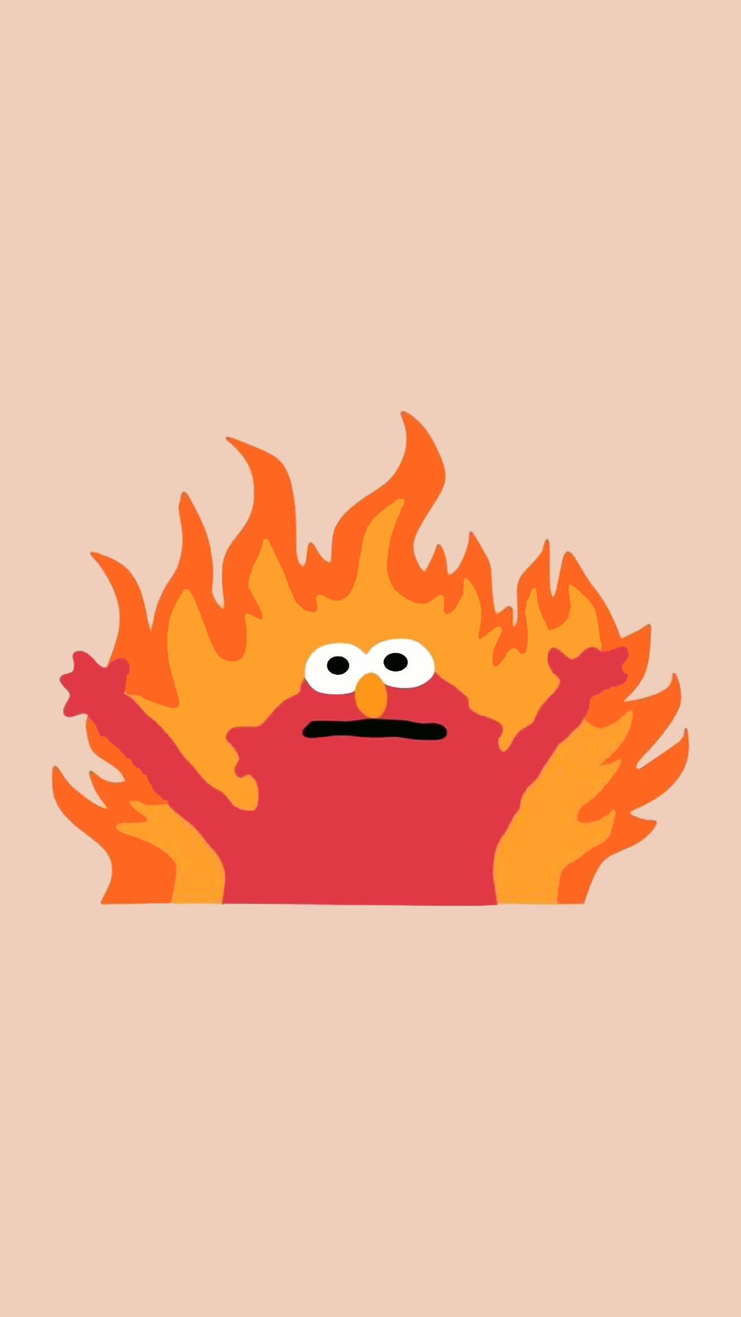 Sjov Æstetisk Brændende Elmo Wallpapers