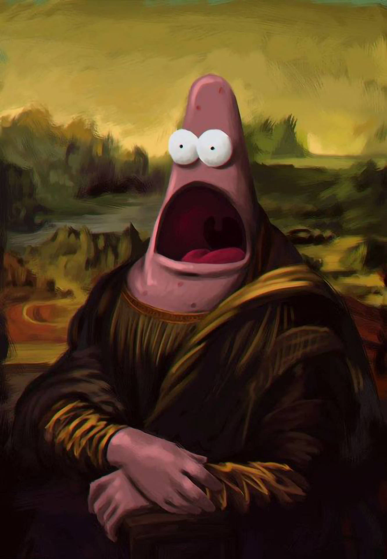 Sjov Æstetisk Mona Lisa Patrick Wallpapers