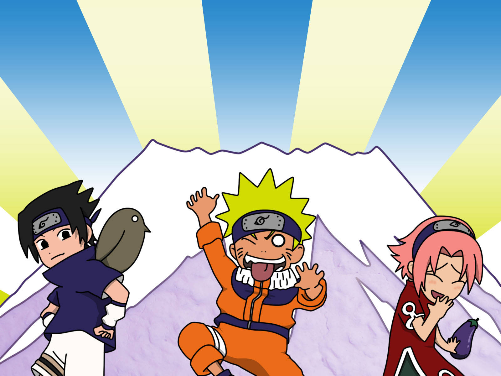 Sjov anime Naruto på isbjerg Wallpapers